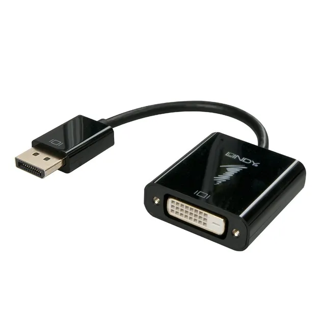 lindy-41734-adattatore-displayport-a-dvi-d-attivo-17-cm-nero image 1