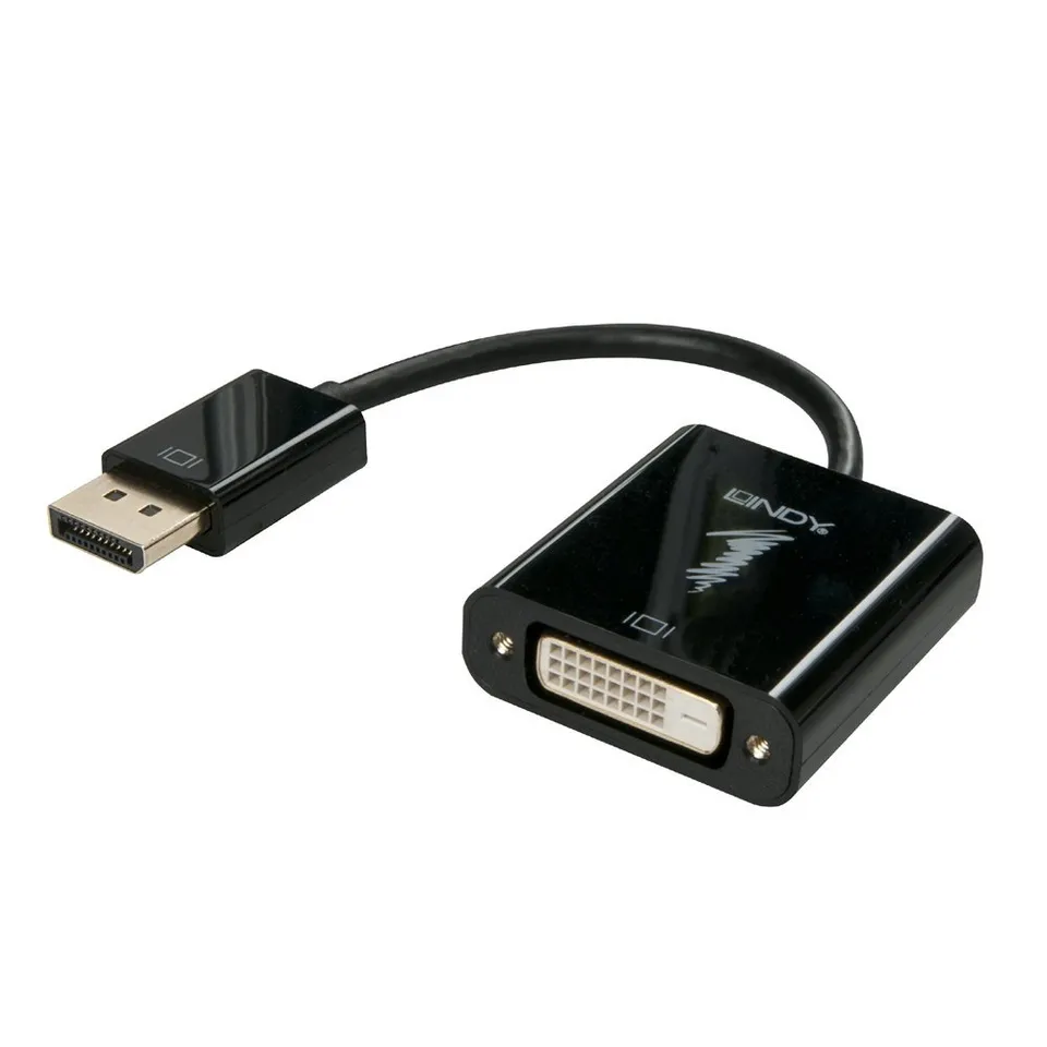 lindy-41734-adattatore-displayport-a-dvi-d-attivo-17-cm-nero image 1