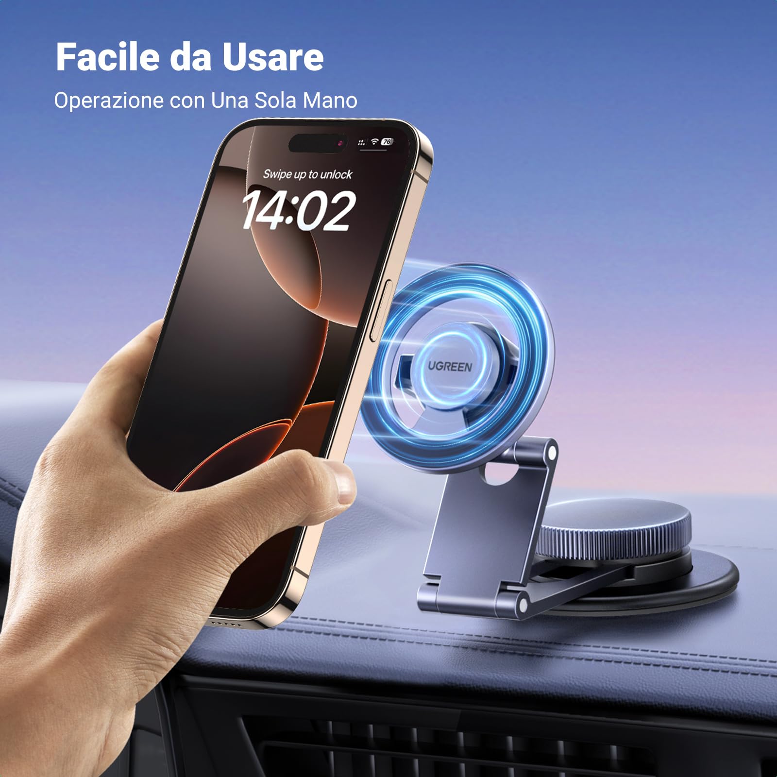 ugreen-supporto-telefono-auto-magnetico-magsafe-da-cruscotto-retrattile-360-allu image 7