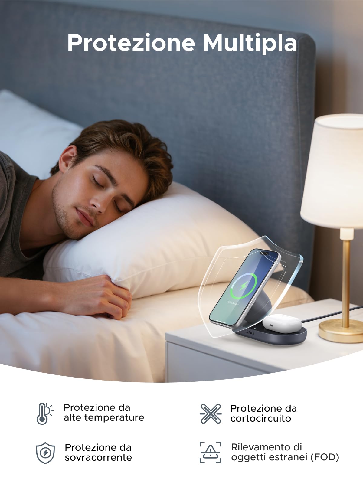 ugreen-zapix-caricatore-wireless-2in1-magsafe-qi2-15w-grigio image 7