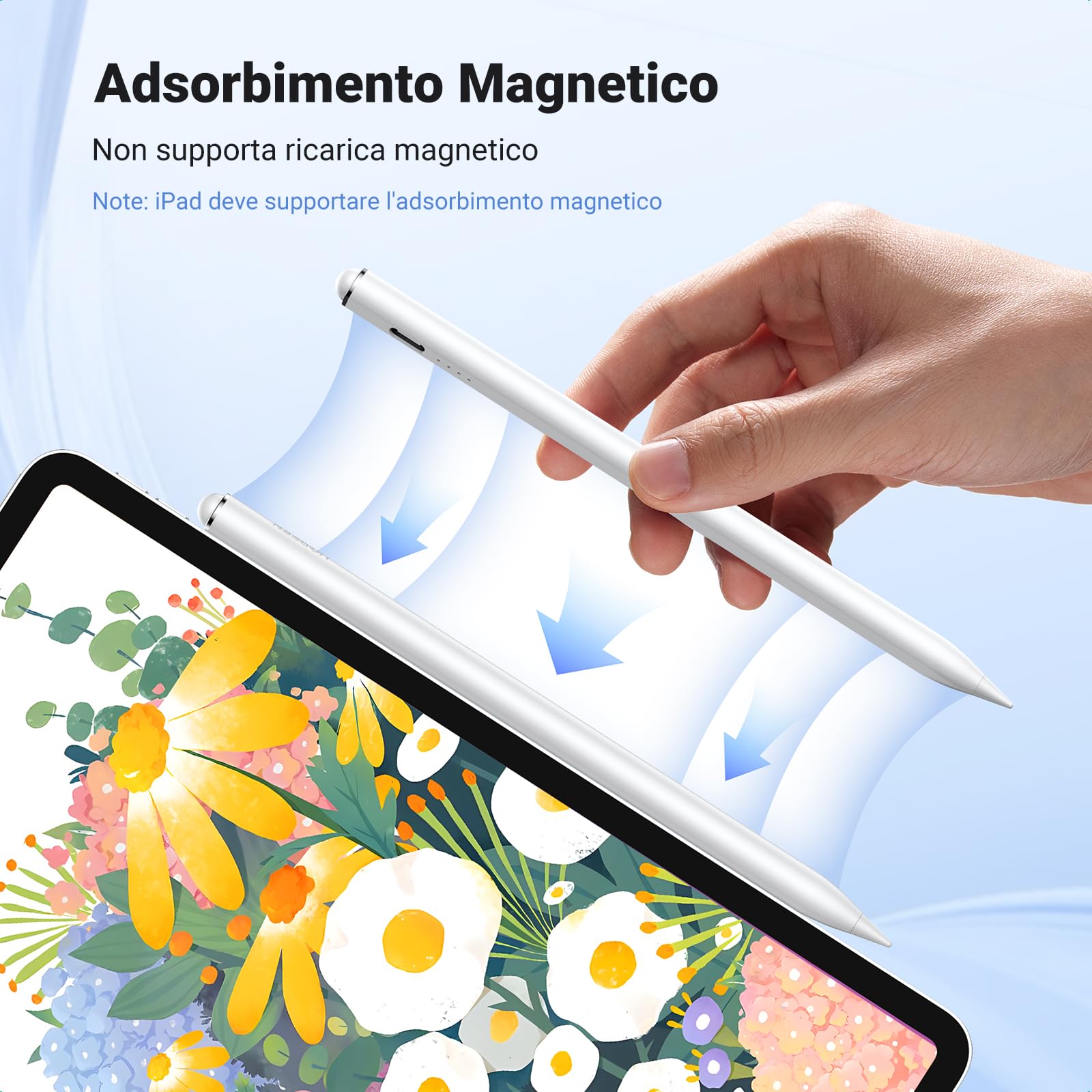 ugreen-penna-stylus-magnetica-usb-c-per-ipad-12h-rifiuto-palmo-inclinazione image 3