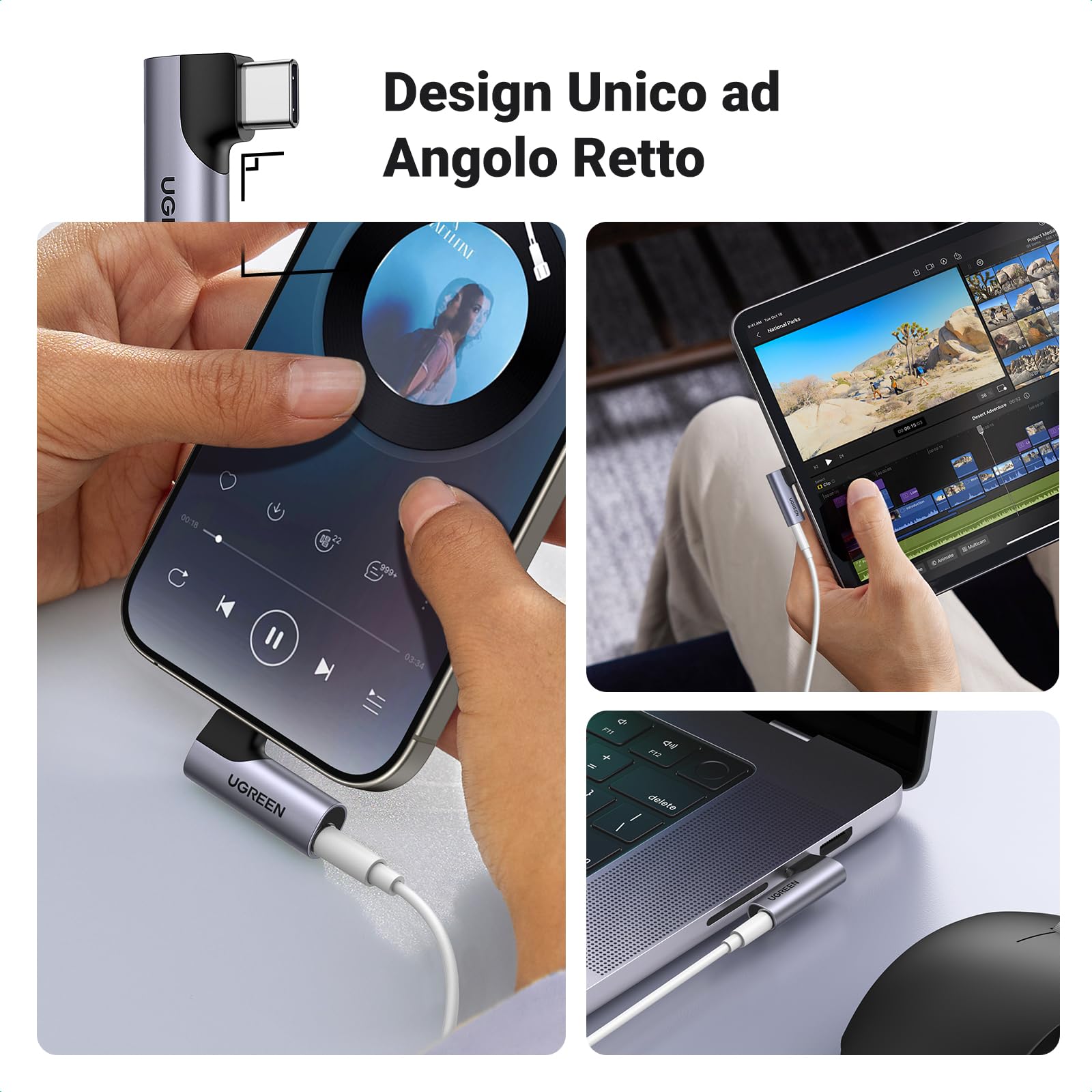 ugreen-adattatore-usb-c-a-jack-3-5mm-90-gradi-gray-con-dac-hifi image 2