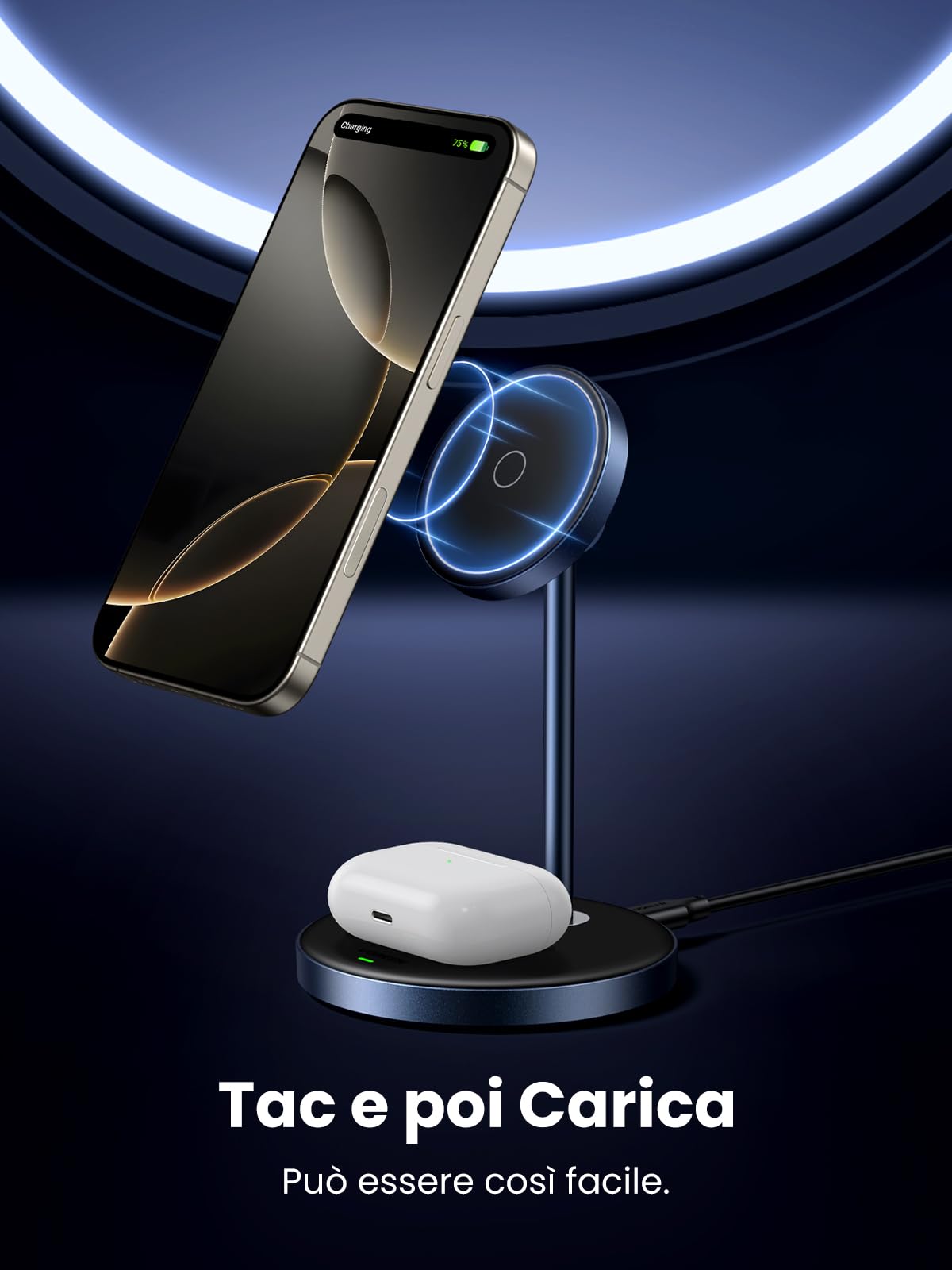 ugreen-zapix-stazione-di-ricarica-wireless-magsafe-2-in-1-per-iphone-e-airpods image 2