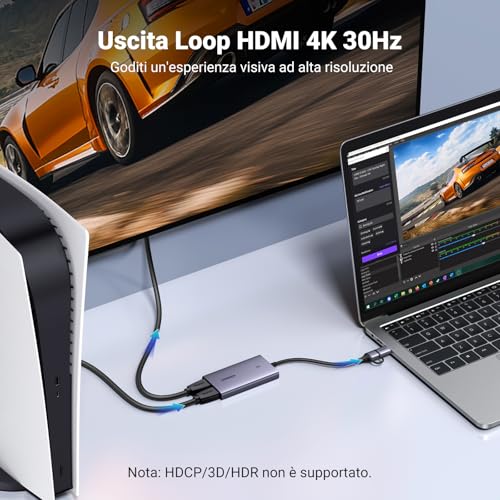 ugreen-scheda-di-acquisizione-video-hdmi-4k-30hz-loopout-usb-a-usb-c image 8