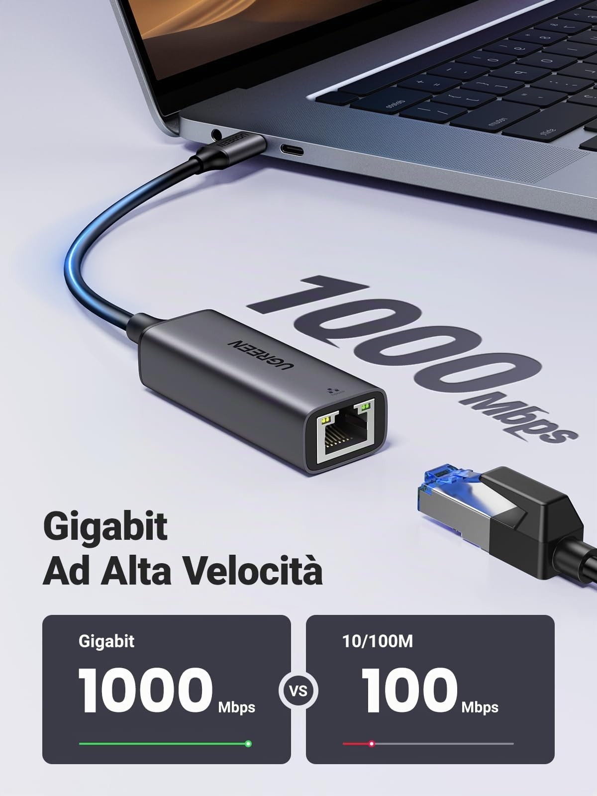 ugreen-adattatore-ethernet-usb-c-1000mbps-a-rj45-in-alluminio image 2