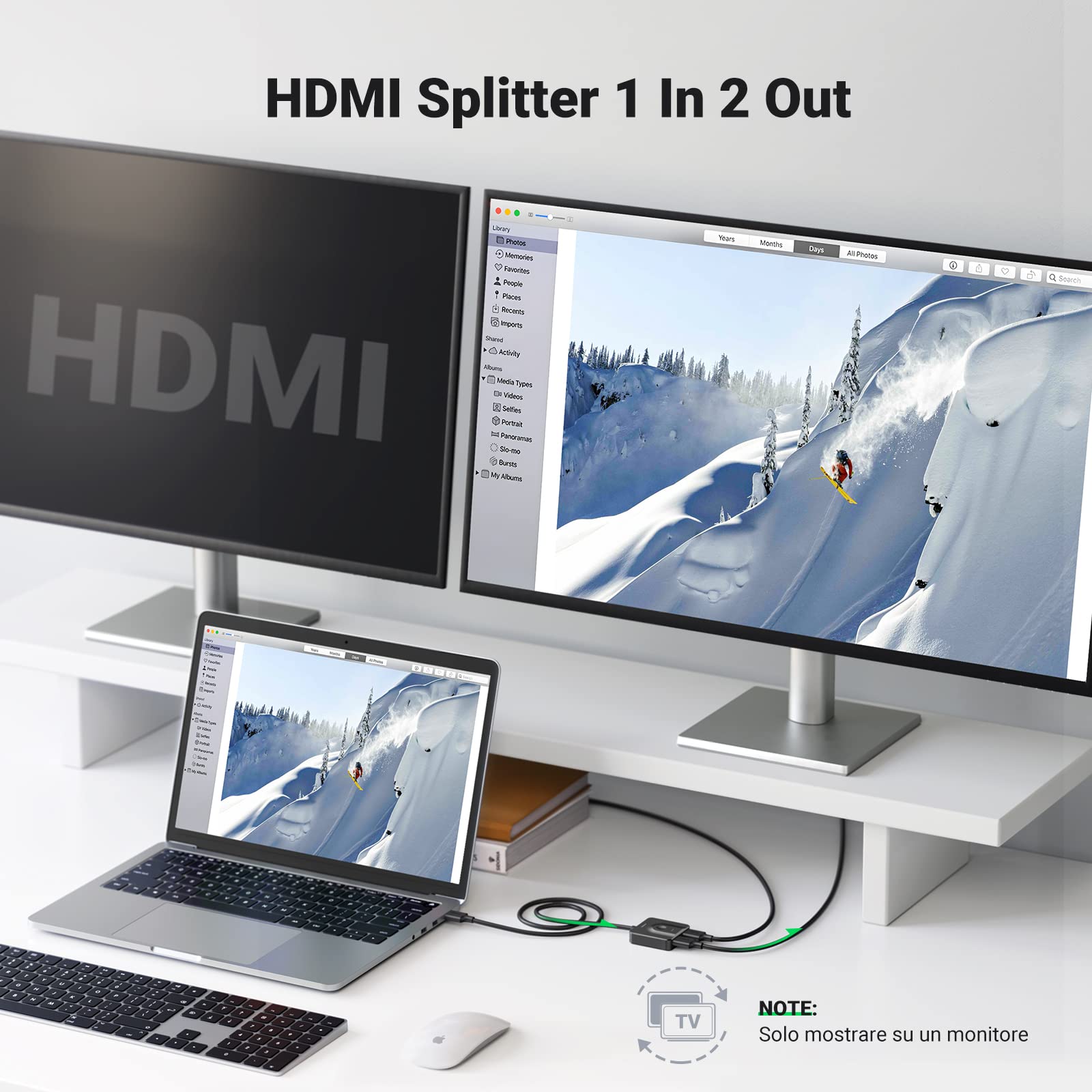 ugreen-switch-hdmi-4k-60hz-bidirezionale-2-in-1-out-1-in-2-out-con-cavo-1m image 3
