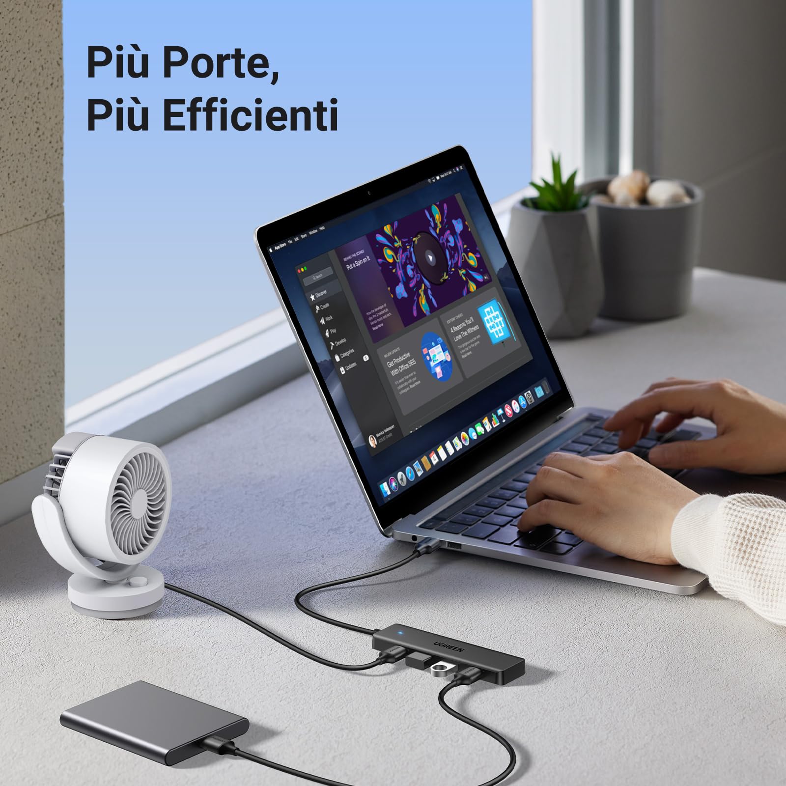 ugreen-hub-usb-3-0-a-4-porte-5gbps-ultra-sottile-15cm image 7
