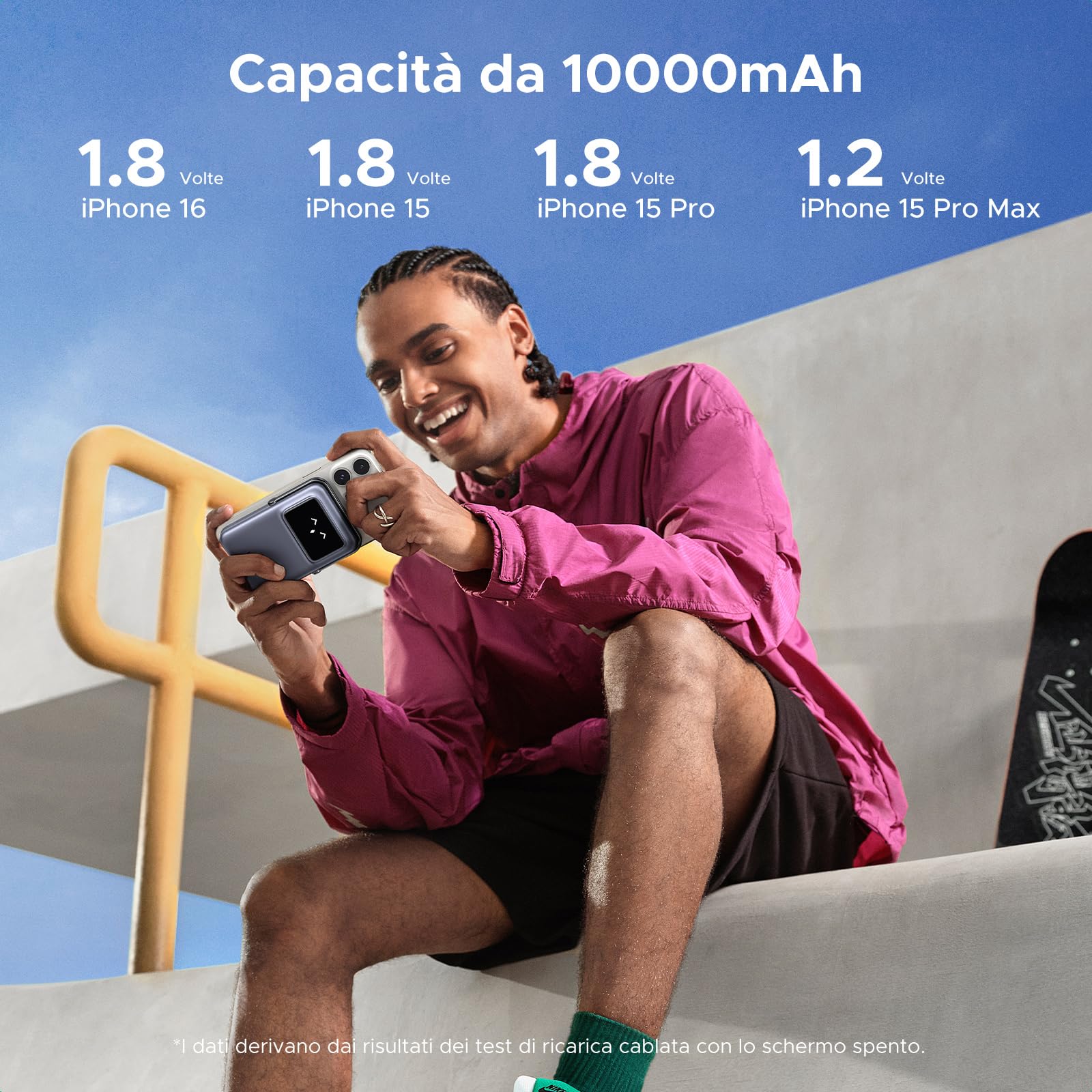 ugreen-uno-power-bank-magnetico-10000mah-pd-20w-con-cavo-usb-c-display-e-stand-n image 4