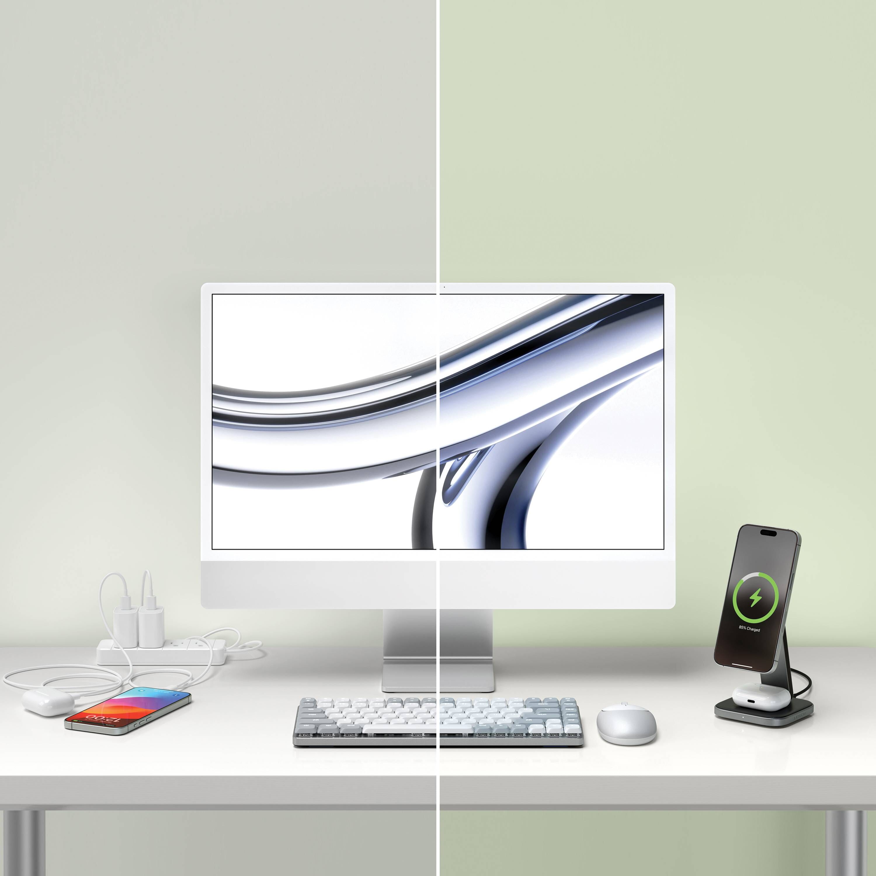satechi-2-in-1-foldable-qi2-stand-di-ricarica-wireless-iphone-airpods image 3