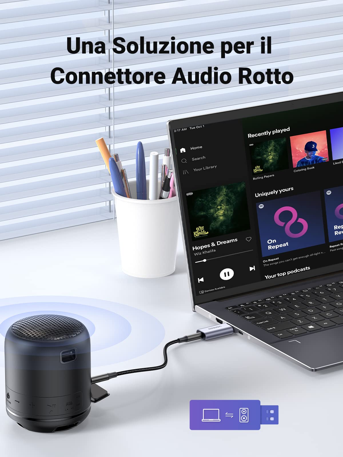 ugreen-scheda-audio-esterna-usb-in-alluminio-con-jack-3-5mm-24bit-96khz image 2