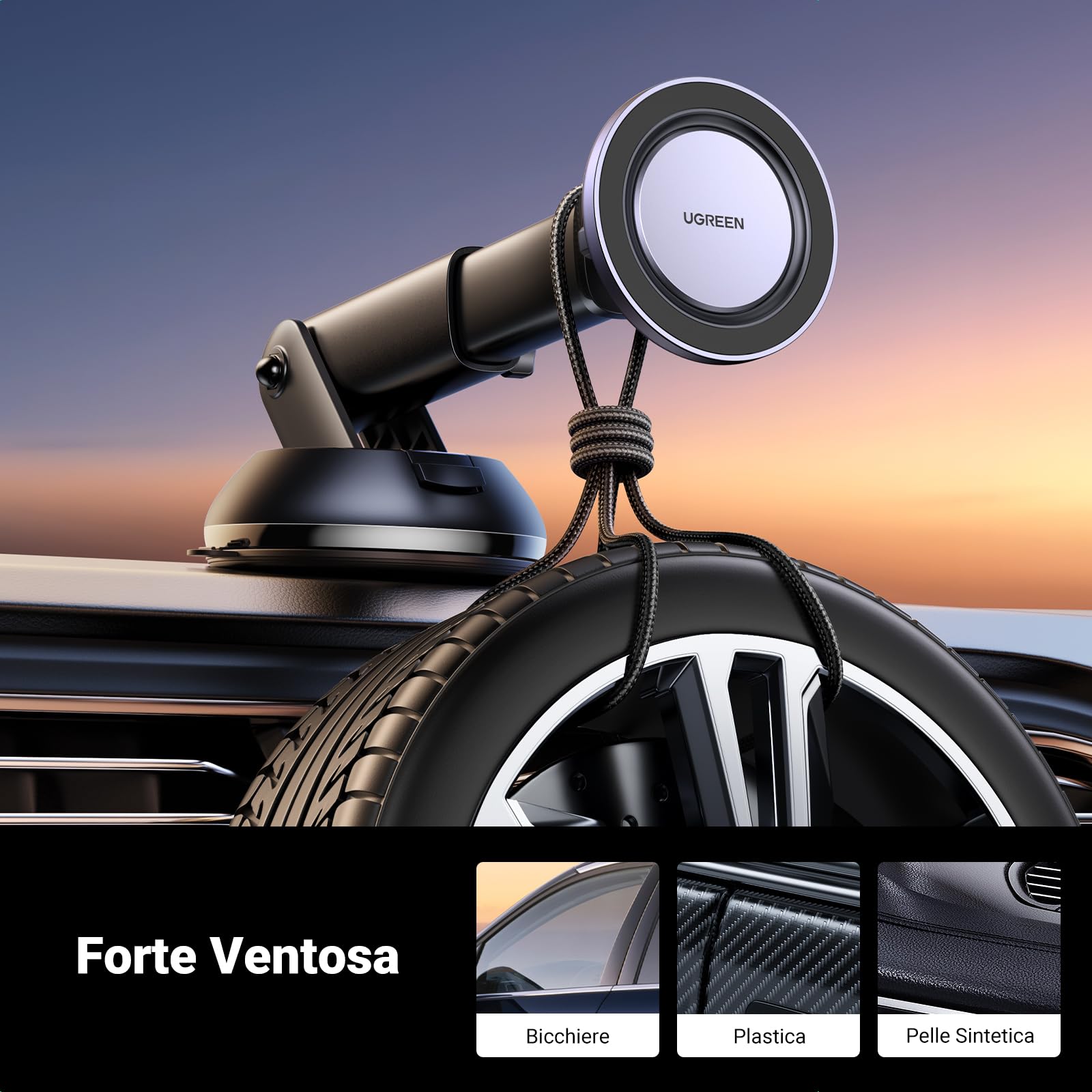 ugreen-supporto-telefono-auto-magsafe-2in1-ventosa-bocchetta image 3