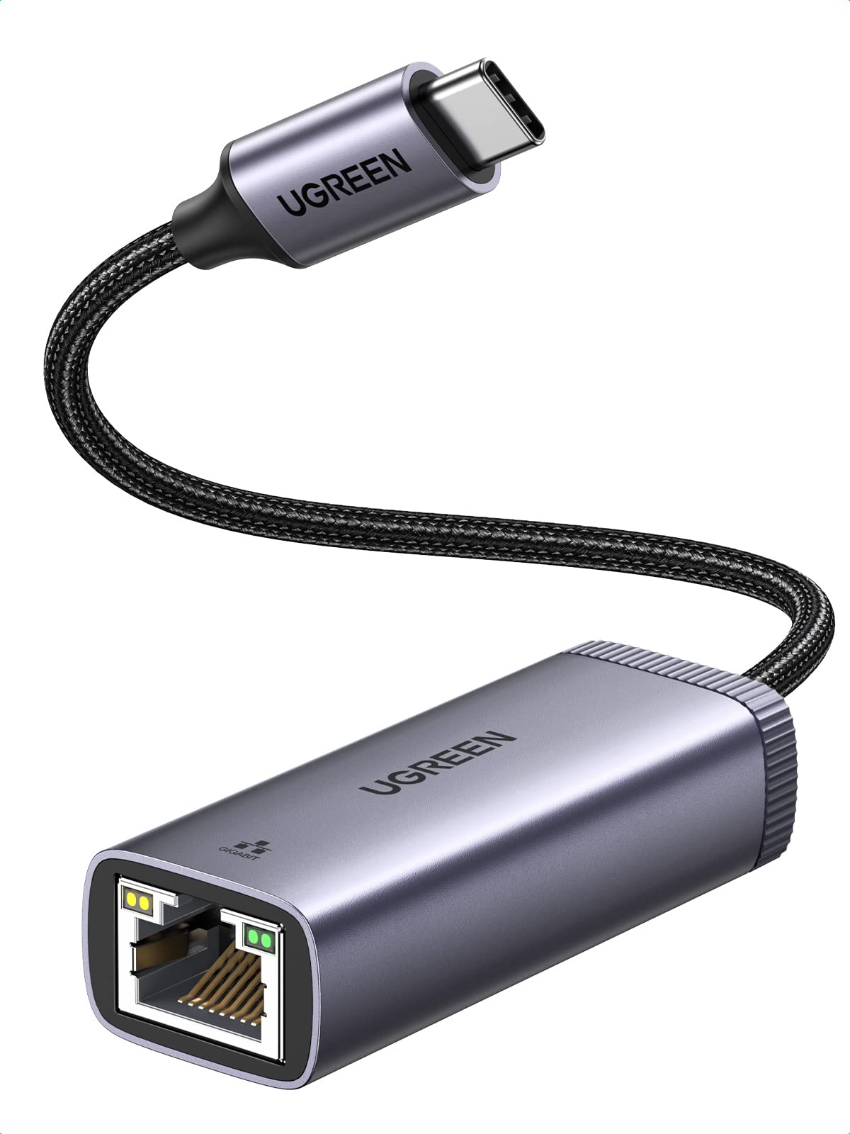 ugreen-adattatore-ethernet-usb-c-a-rj45-gigabit-1000mbps-nylon-alluminio image 1