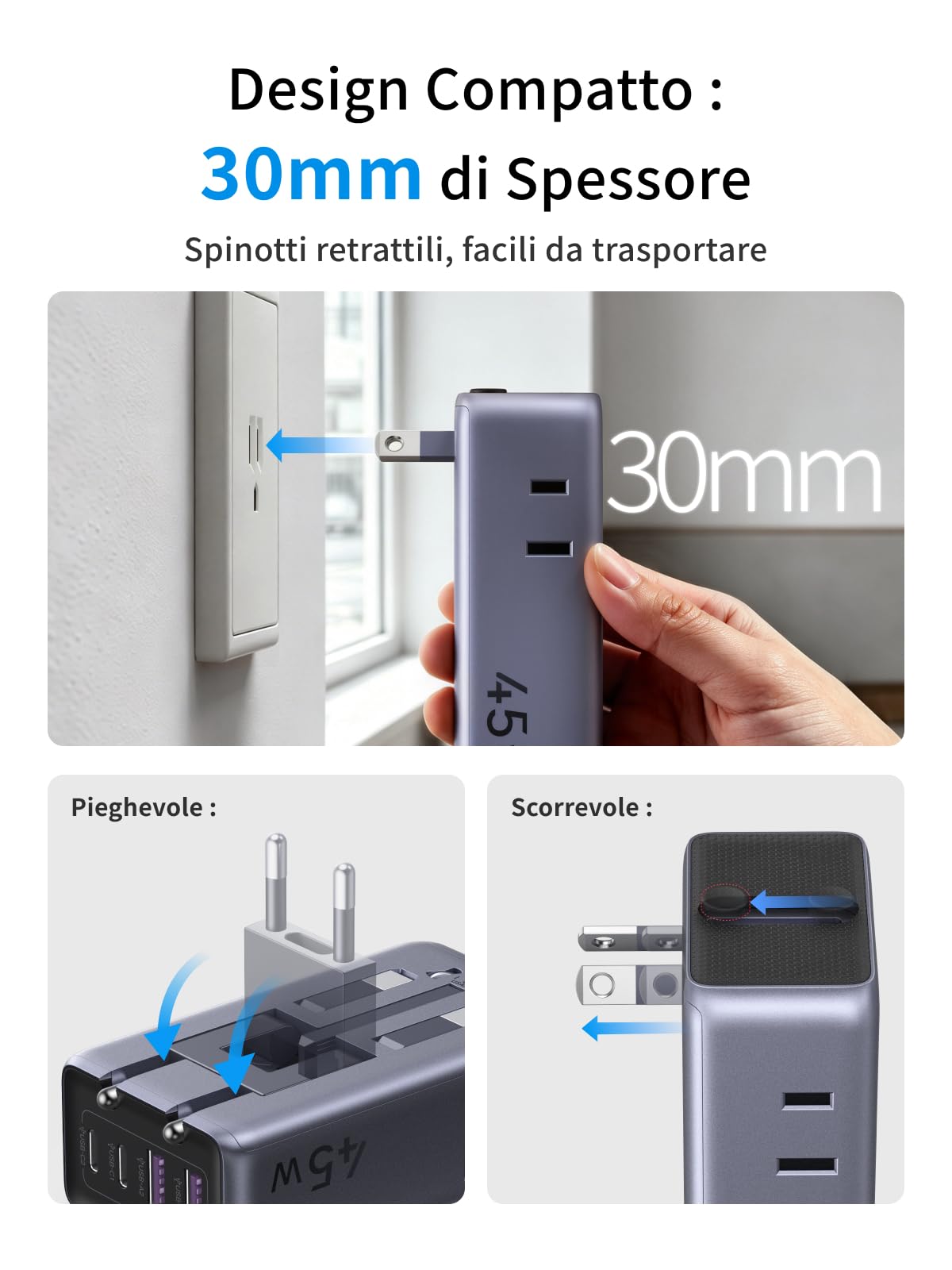 ugreen-adattatore-universale-da-viaggio-6-in-1-pd-45w-2-ac-2-usb-c-2-usb-a image 5