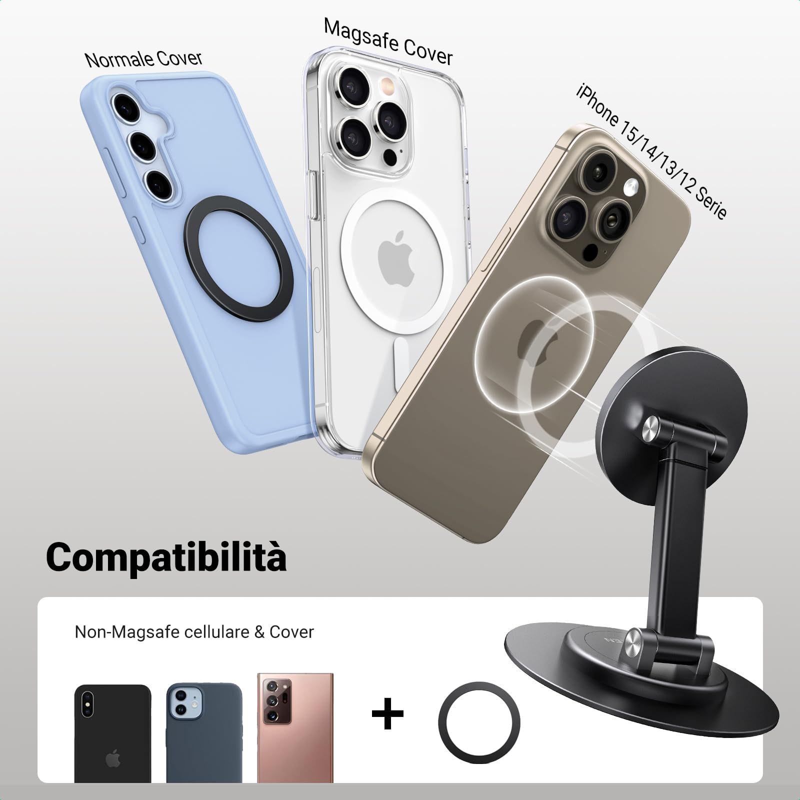 ugreen-supporto-magnetico-iphone-da-tavolo-girevole-nero image 4