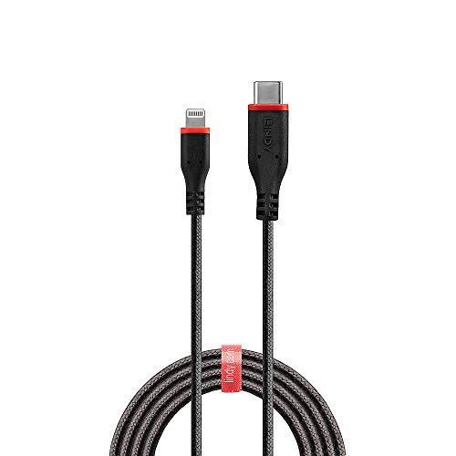 lindy-31286-cavo-usb-c-a-lightning-1m-mfi-in-cotone-black-line image 5