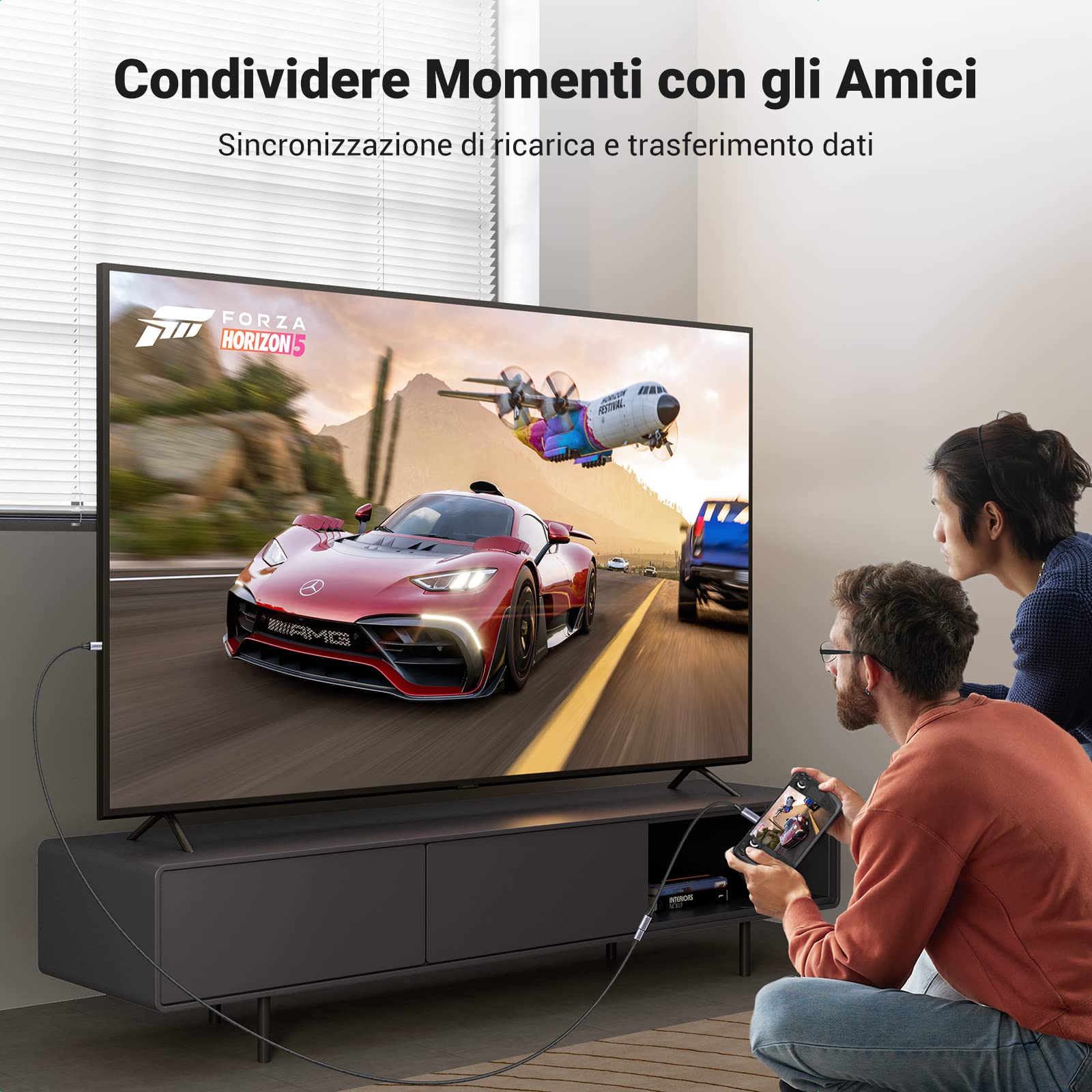 ugreen-nexode-cavo-prolunga-usb-c-3-2-10gbps-100w-4k-60hz-0-5m-grigio image 5