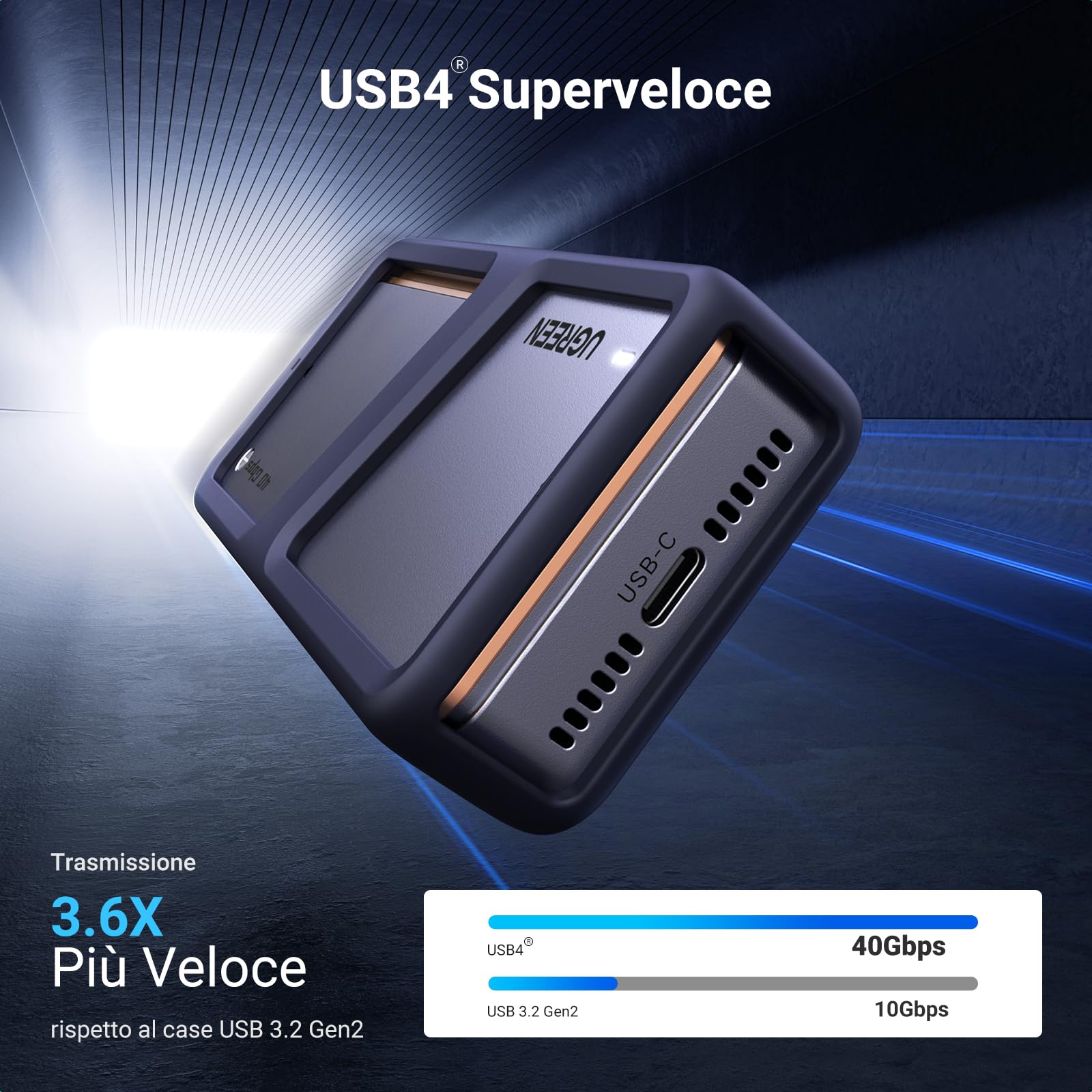ugreen-case-ssd-m-2-nvme-usb4-40gbps-enclosure-esterno image 2