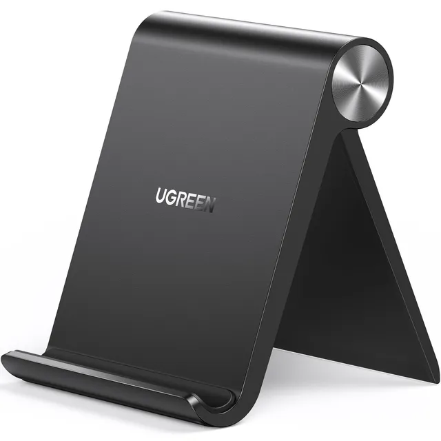 ugreen-supporto-telefono-da-tavolo-in-alluminio-regolabile-100-nero image 1
