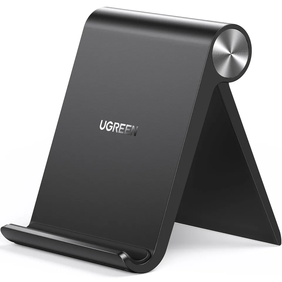 ugreen-supporto-telefono-da-tavolo-in-alluminio-regolabile-100-nero image 1
