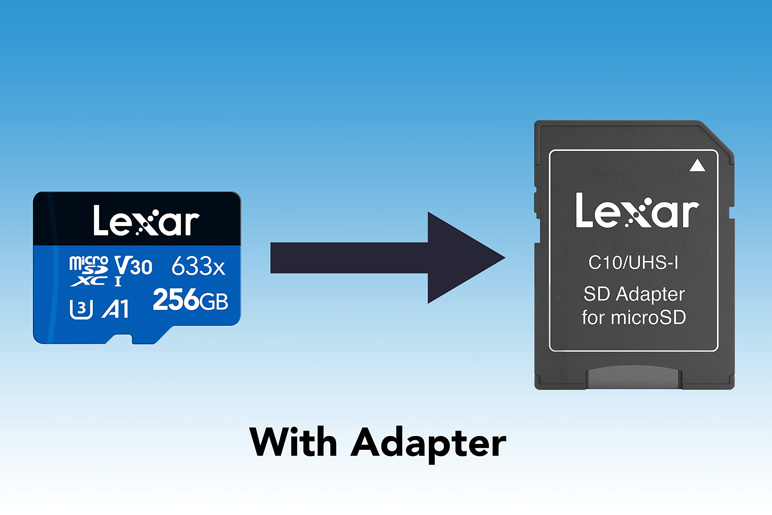 lexar-blue-series-microsdxc-256gb-uhs-i-100mb-s-a1-v30-adattatore-sd image 2
