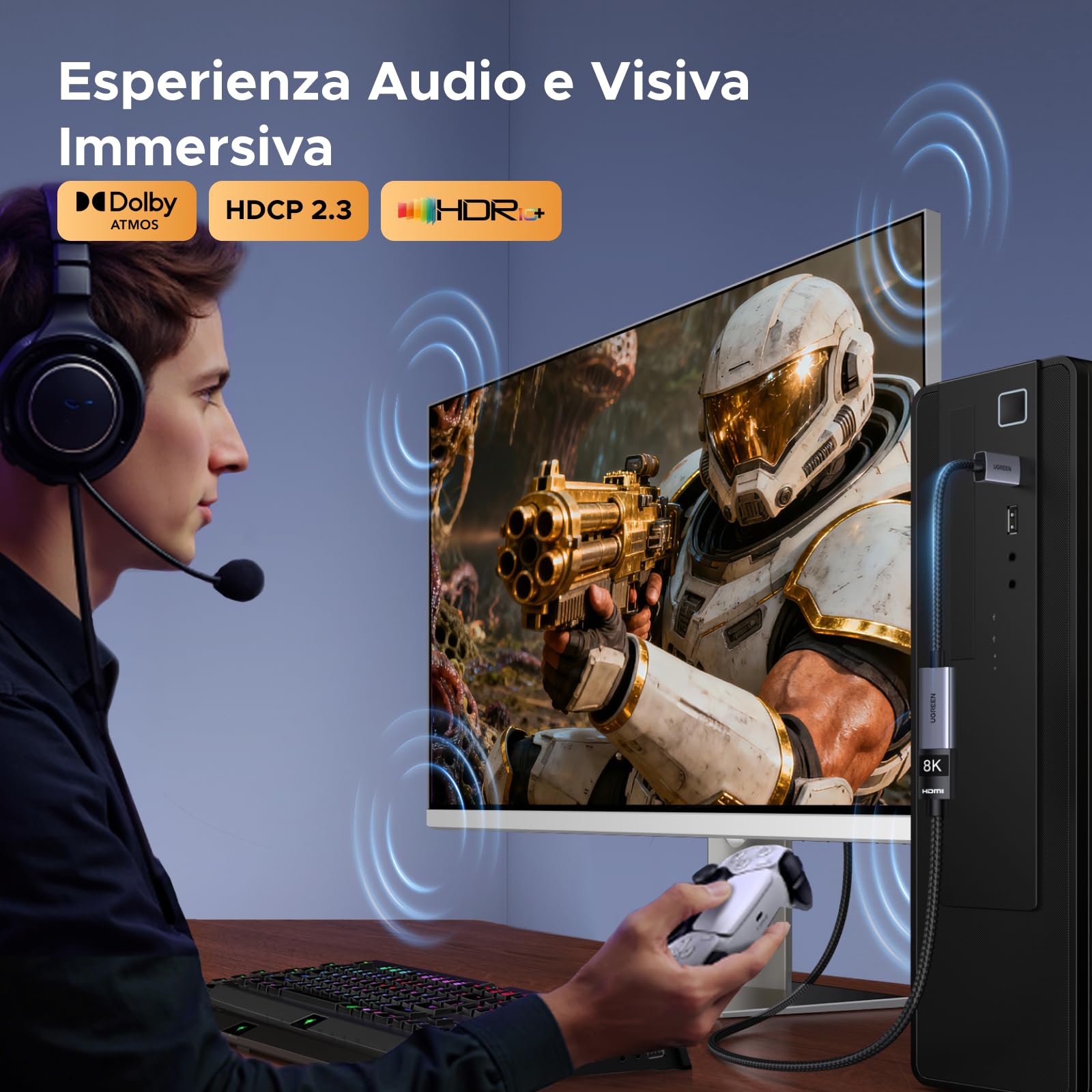 ugreen-adattatore-displayport-a-hdmi-8k-60hz-4k-240hz-unidirezionale image 5