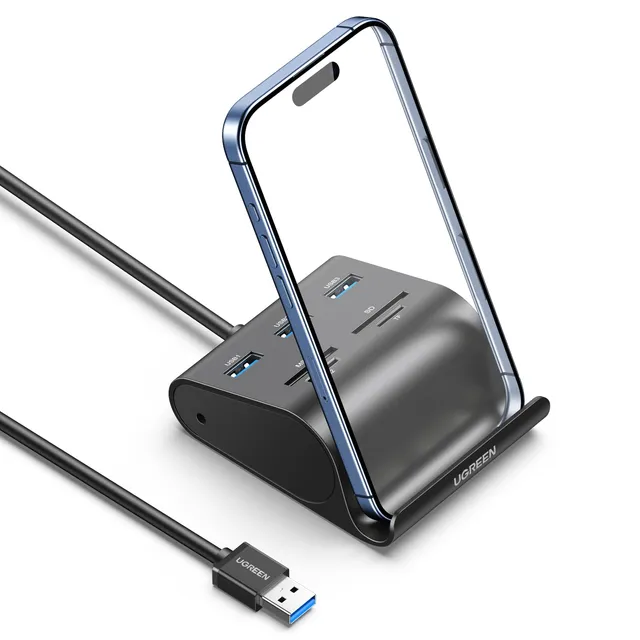ugreen-hub-usb-3-0-con-lettore-schede-sd-tf-ms-m2-e-cavo-1-metro image 1