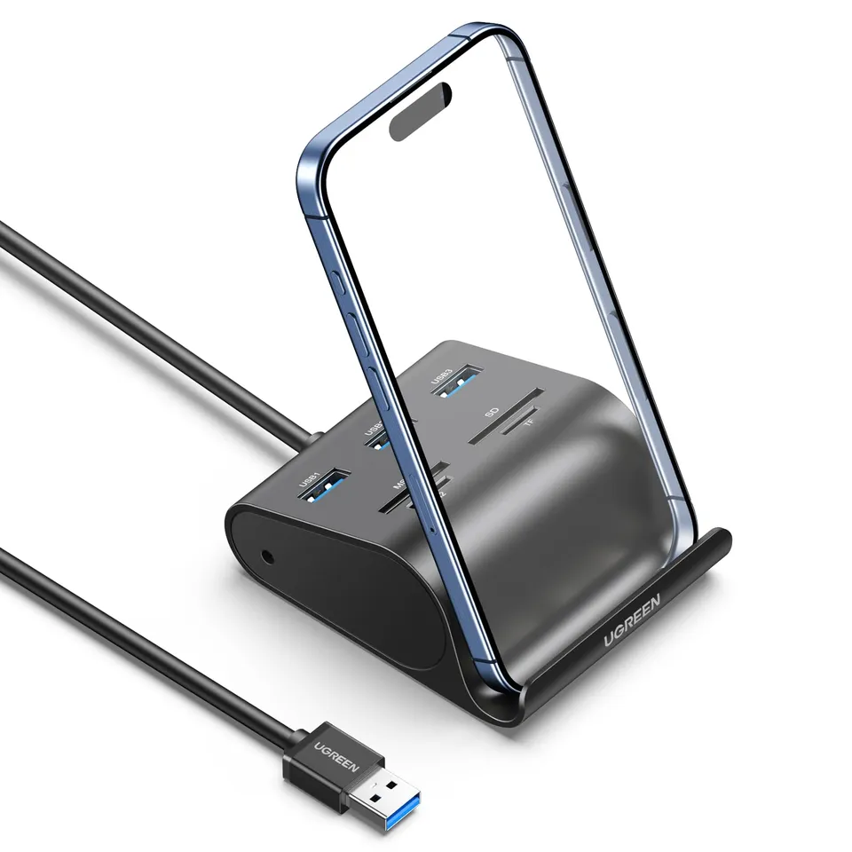 ugreen-hub-usb-3-0-con-lettore-schede-sd-tf-ms-m2-e-cavo-1-metro image 1
