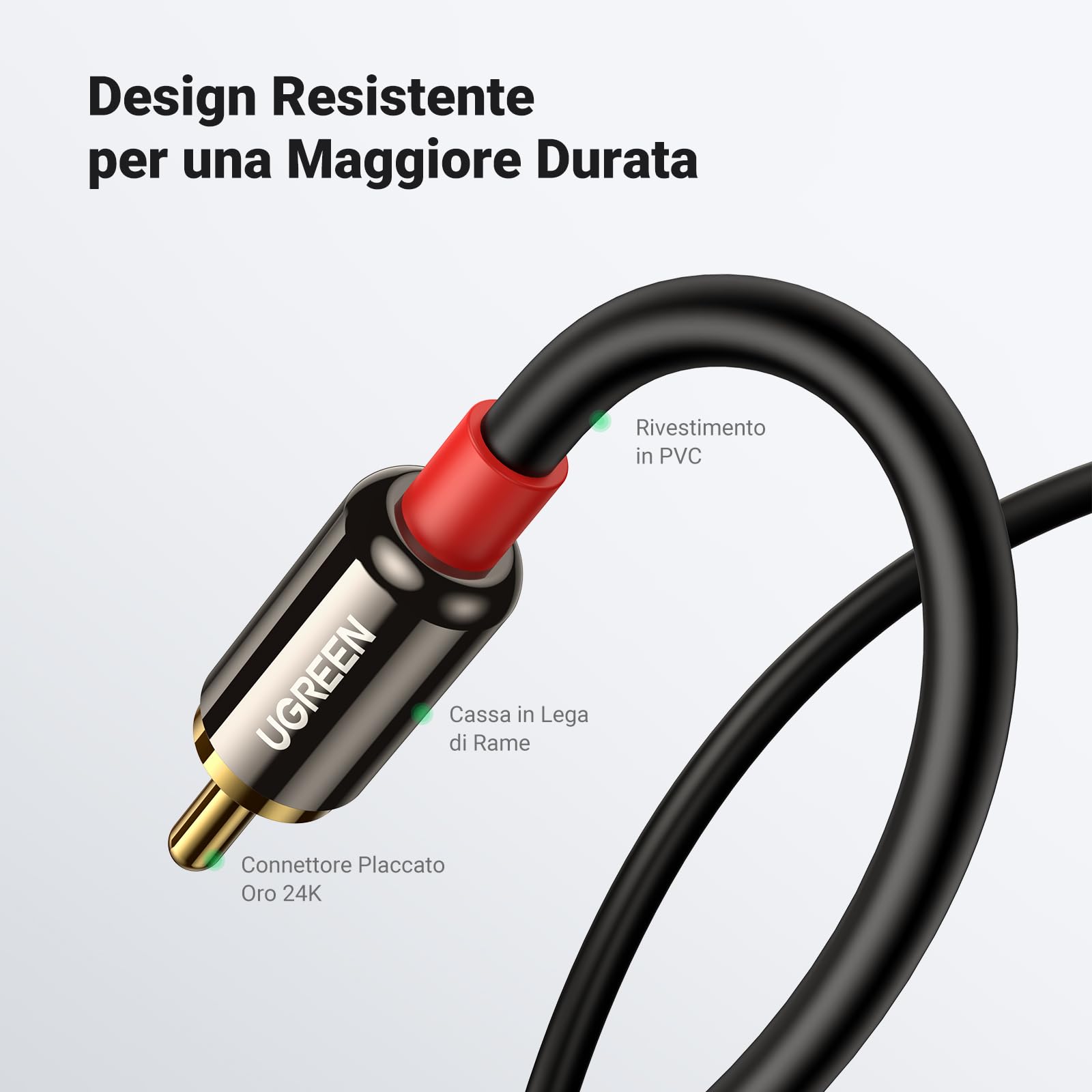 ugreen-cavo-audio-jack-3-5mm-a-2-rca-maschio-2m image 5