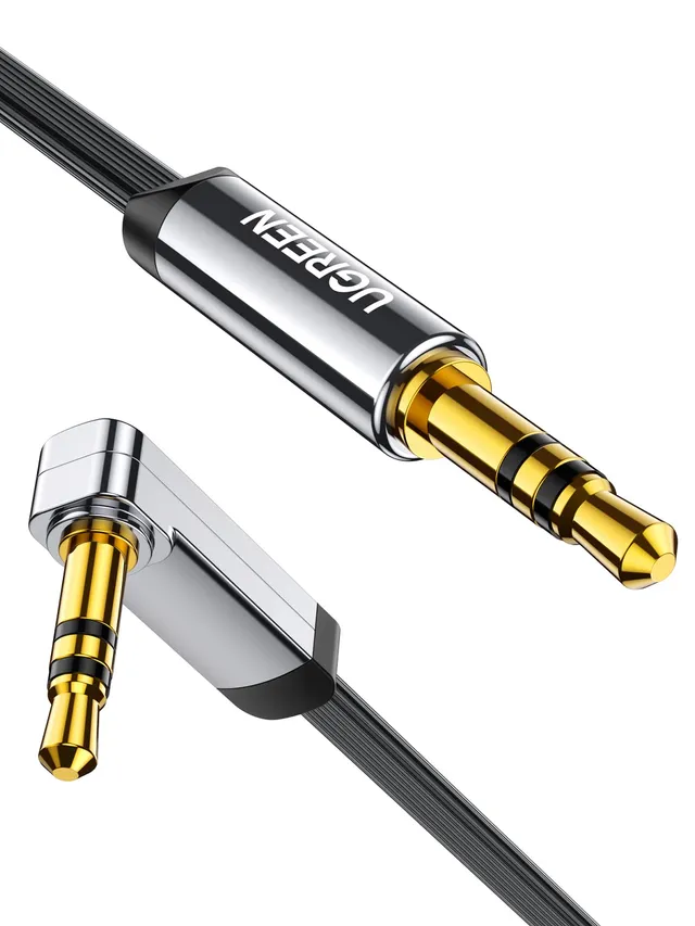 ugreen-cavo-aux-jack-3-5mm-angolo-90-piatto-0-5m-stereo-per-cuffie-e-auto image 1
