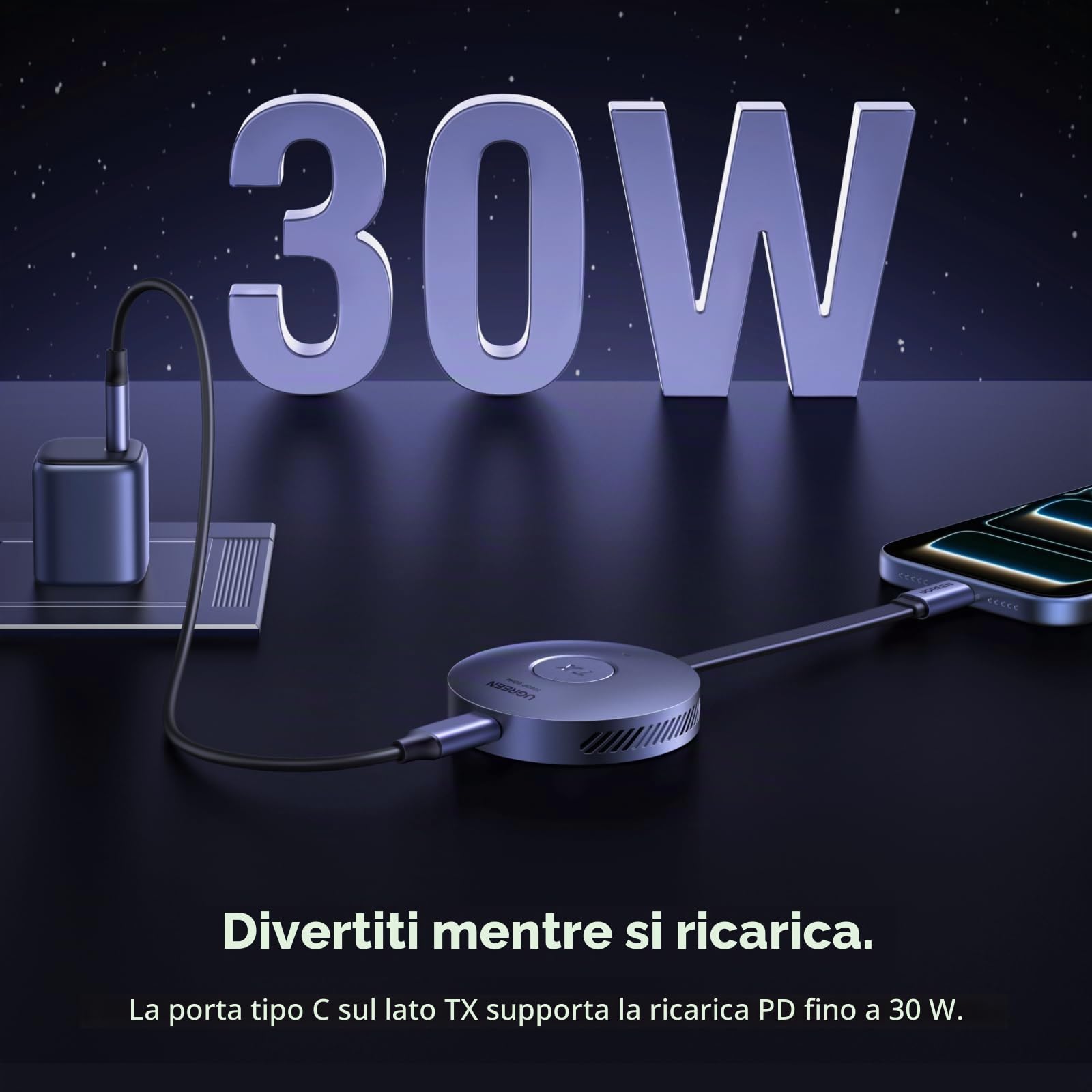 ugreen-trasmettitore-ricevitore-hdmi-wireless-usb-c-hdmi-1080p-50m-pd-30w image 6