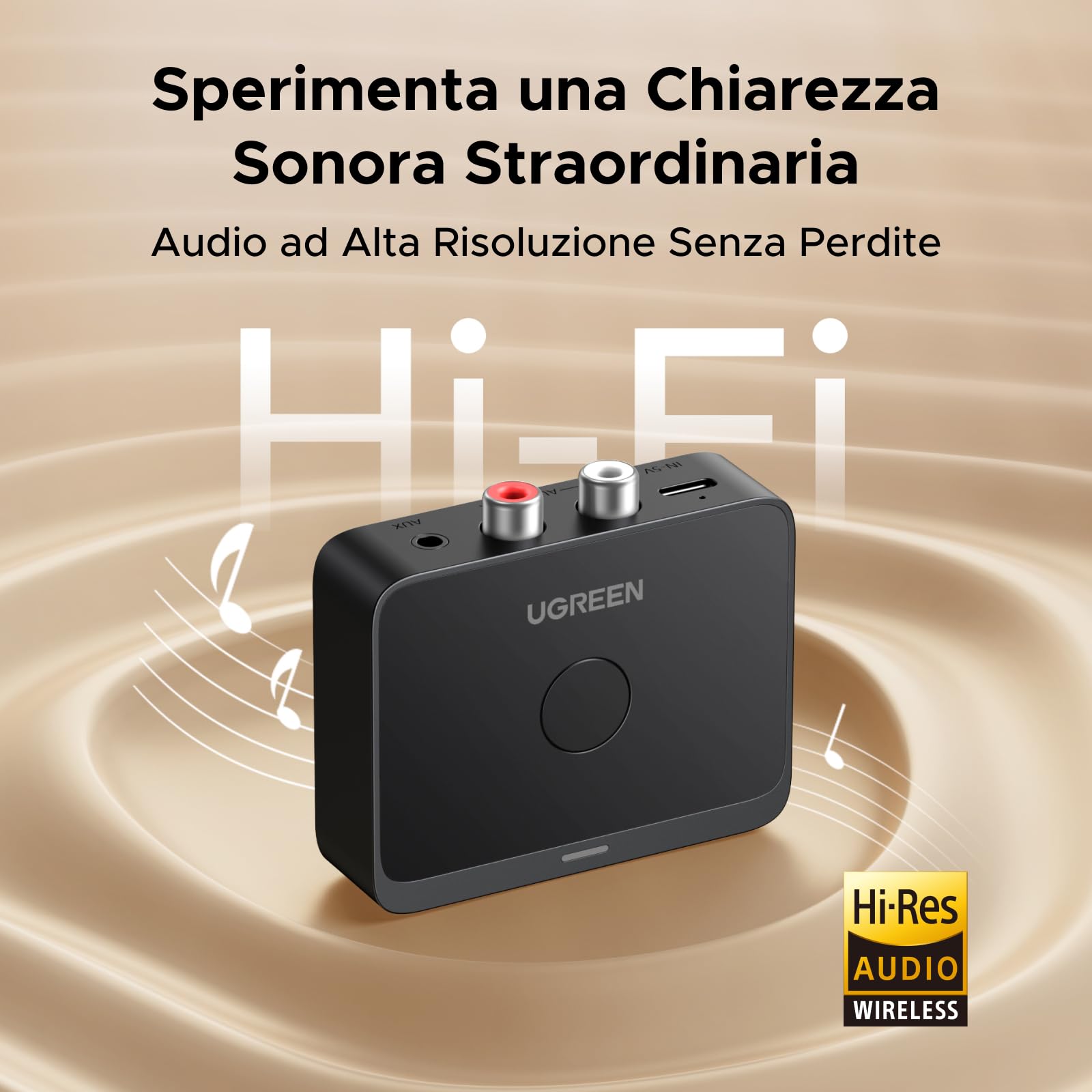 ugreen-ricevitore-bluetooth-6-0-ldac-hi-res-con-aux-e-2rca image 3