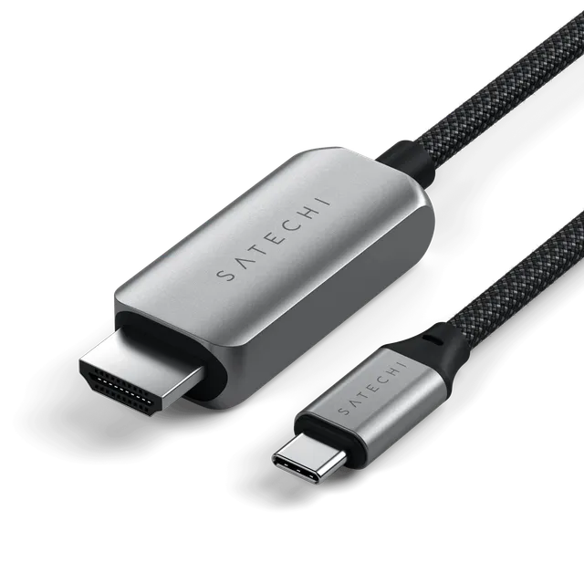 satechi-cavo-usb-c-a-hdmi-2-1-8k-2m-treccia-alluminio-4k-120hz-8k-60hz image 1