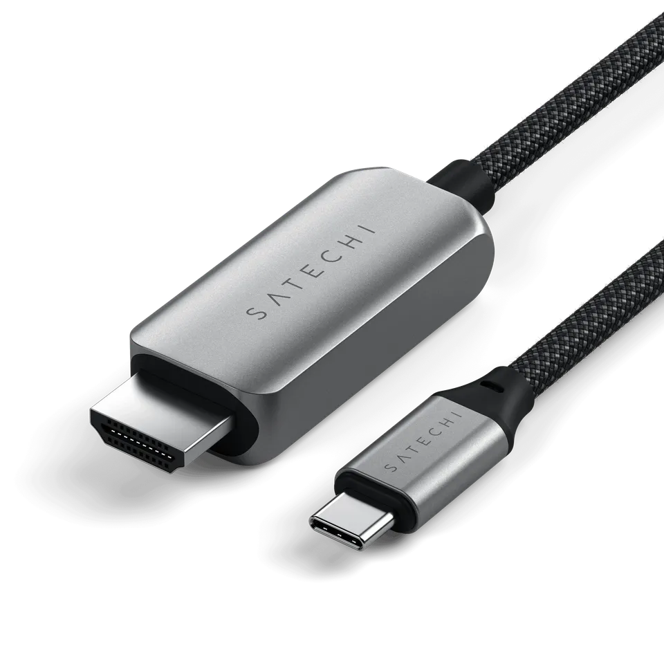 satechi-cavo-usb-c-a-hdmi-2-1-8k-2m-treccia-alluminio-4k-120hz-8k-60hz image 1