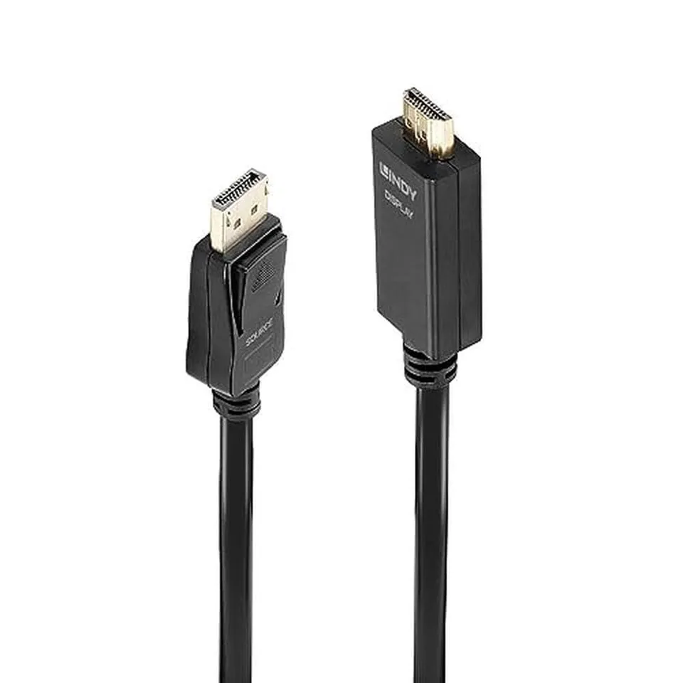 lindy-black-line-cavo-displayport-a-hdmi-1-4-1-metro-4k-30hz image 1