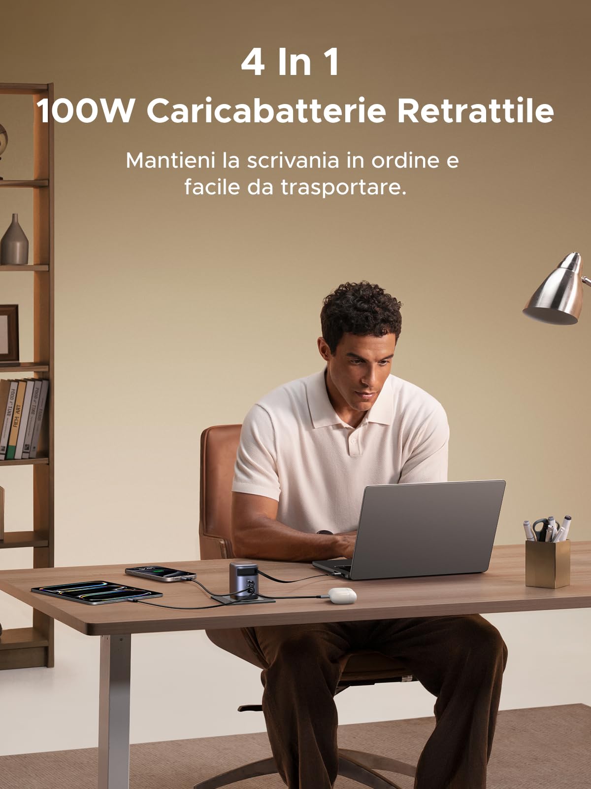 ugreen-nexode-100w-caricatore-gan-retrattile-4in1-3x-usb-c-usb-a image 3