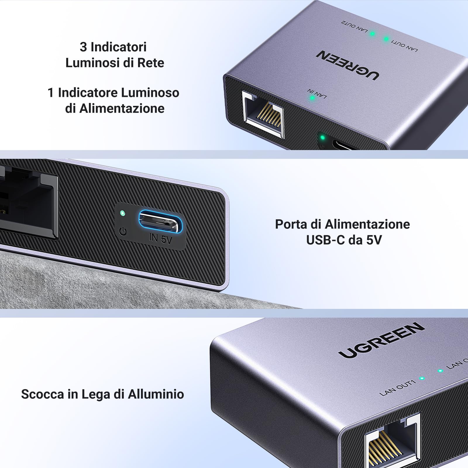 ugreen-splitter-ethernet-gigabit-1-a-2-1000mbps-con-cavo-usb-c image 6