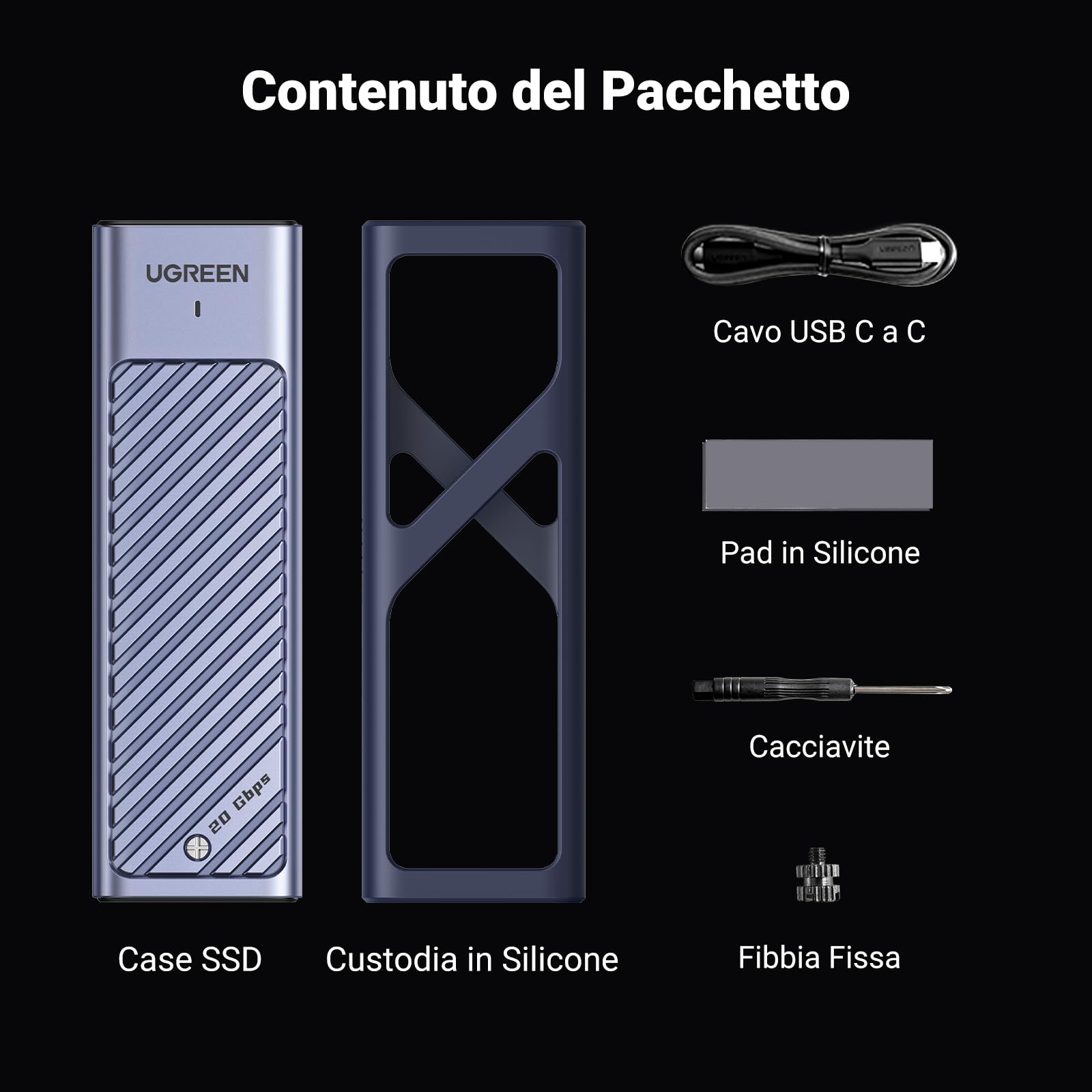 ugreen-case-ssd-m-2-nvme-sata-20gbps-usb-c-3-2-gen-2x2-per-2230-2242-2260-2280-f image 7