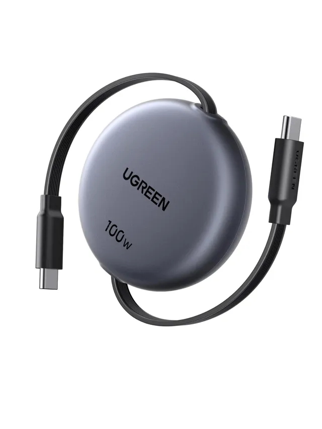 ugreen-nexode-cavo-usb-c-retrattile-100w-pd-ricarica-rapida-grigio image 1