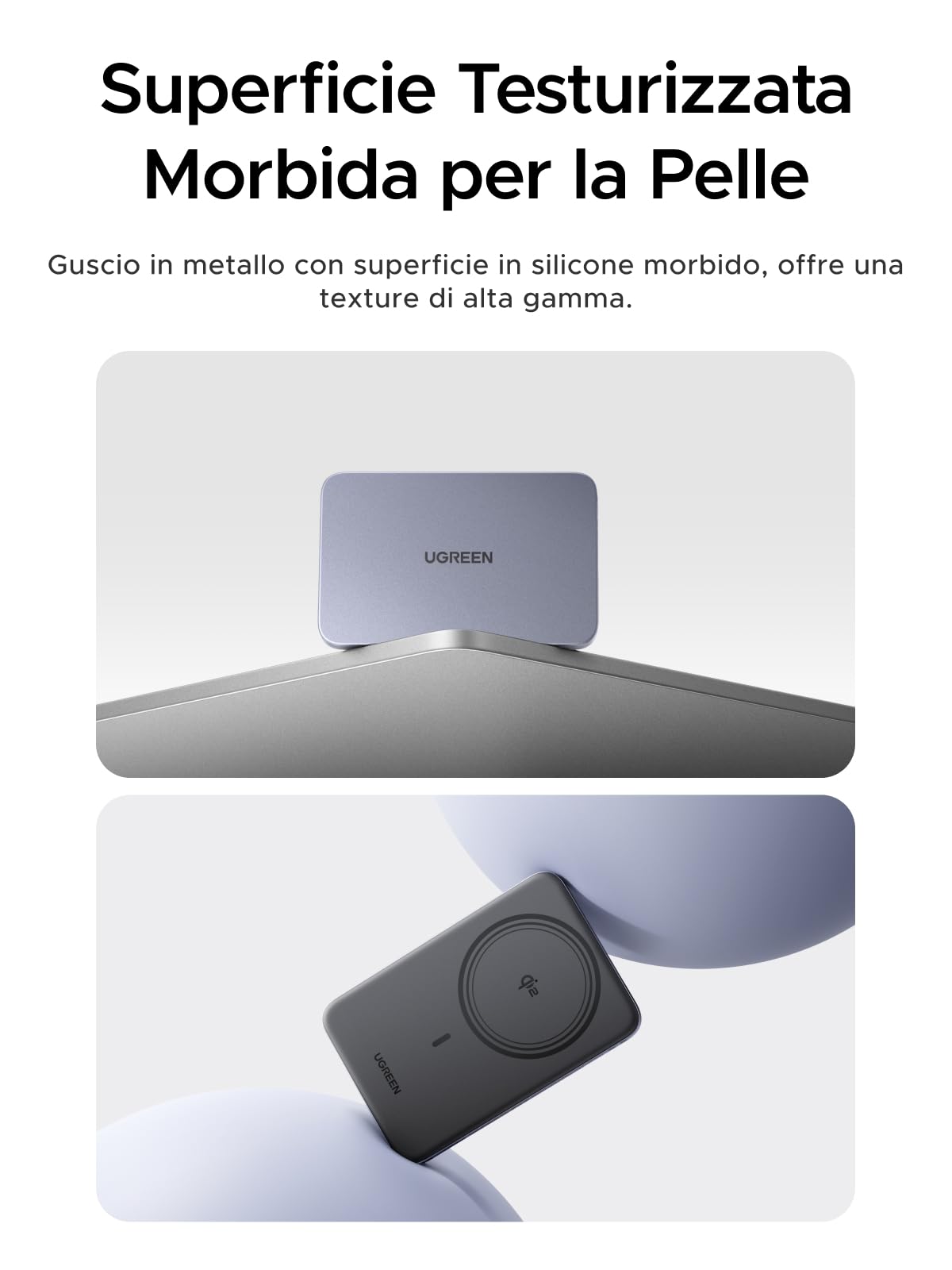 ugreen-magflow-air-qi2-power-bank-magsafe-5000mah-15w-grigio-ultrasottile image 6