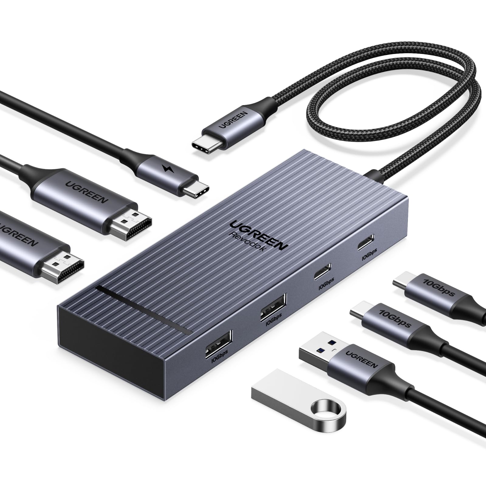ugreen-revodok-pro-207-hub-usb-c-7-in-1-doppio-hdmi-4k60hz image 1