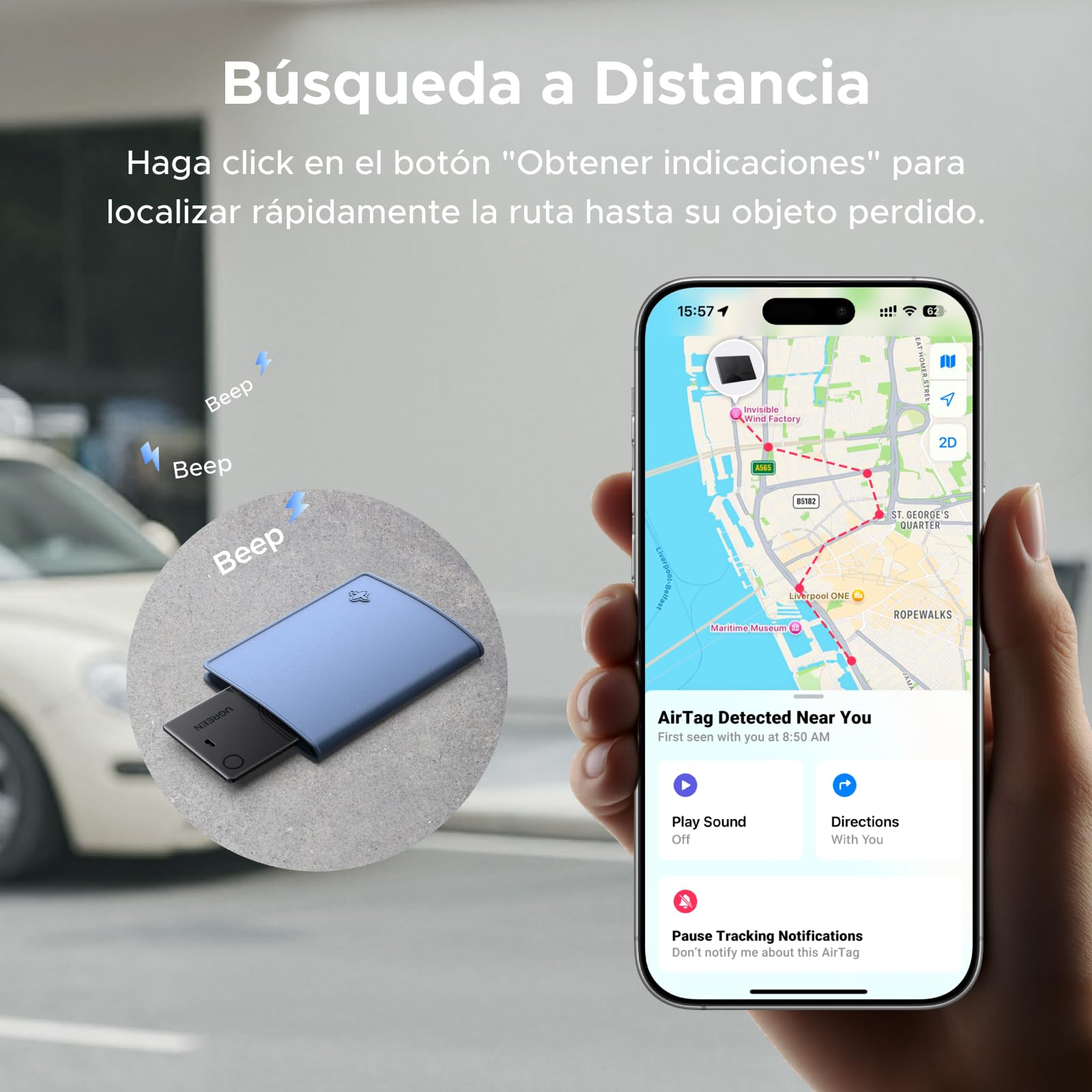 ugreen-finetrack-slim-finder-tag-apple-find-my-ios-ip68-ricaricabile image 6