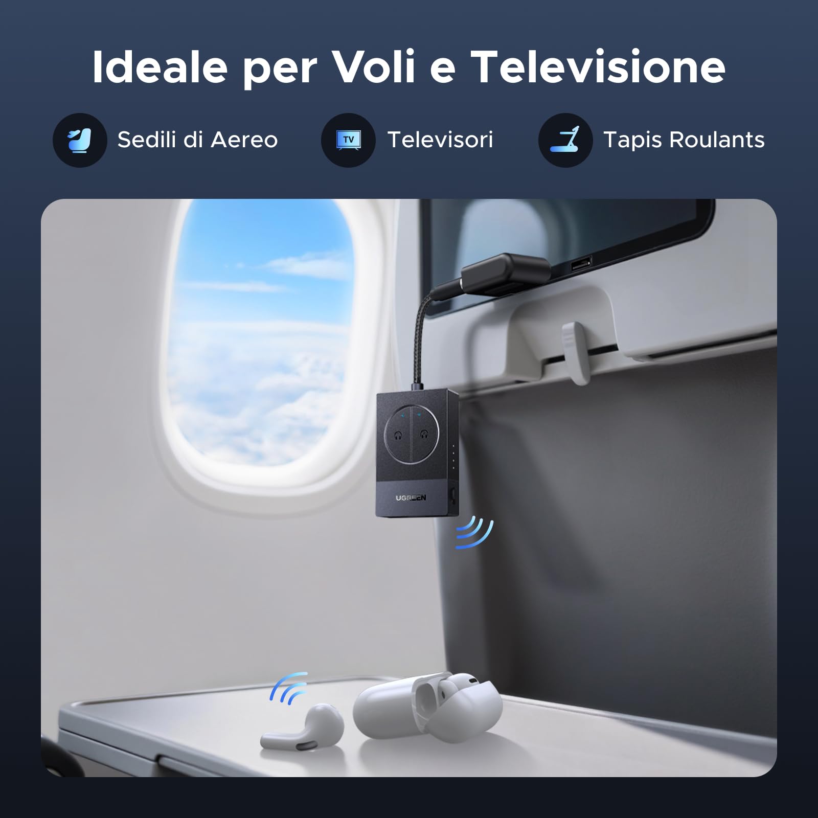 ugreen-trasmettitore-bluetooth-5-4-per-tv-e-aereo-aux-3-5mm-19h image 2