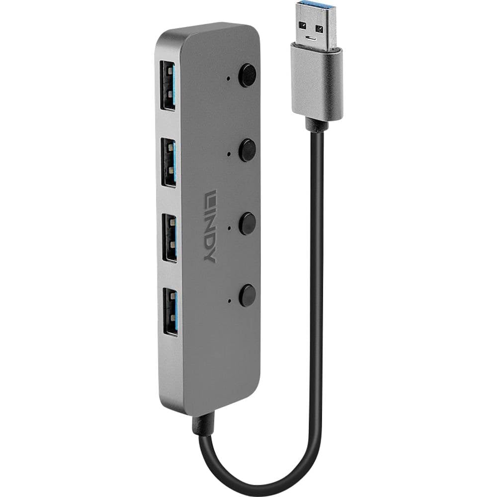 lindy-43309-hub-usb-3-0-a-4-porte-con-interruttori-on-off image 4