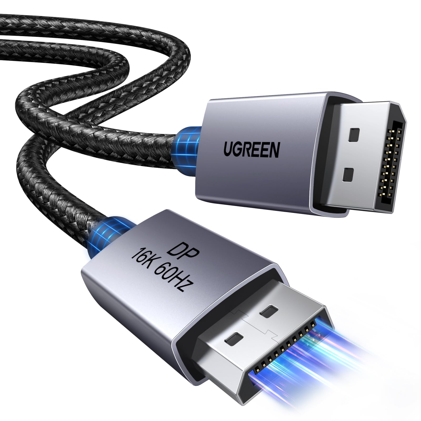 ugreen-cavo-displayport-2-1-16k-60hz-80gbps-2m-nylon-alluminio image 1