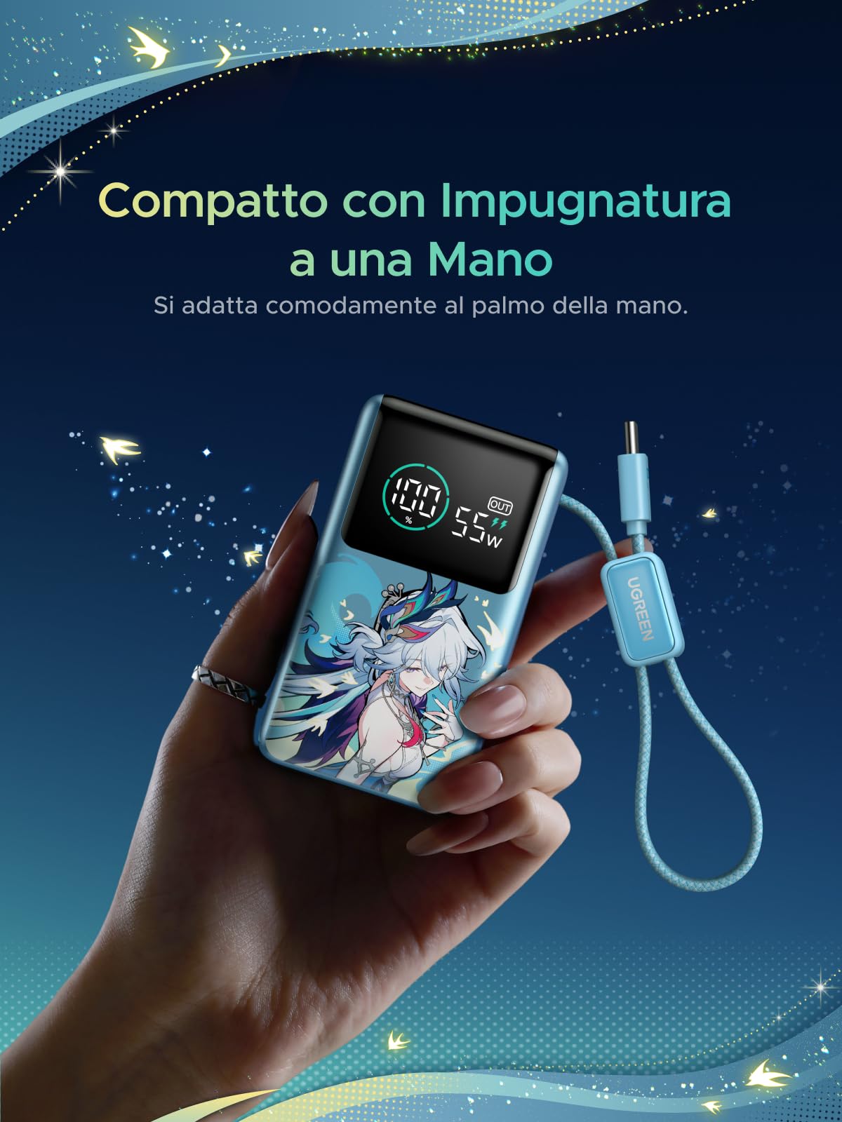 ugreen-nexode-pro-power-bank-10000mah-55w-con-cavo-usb-c-blu-pavone image 4