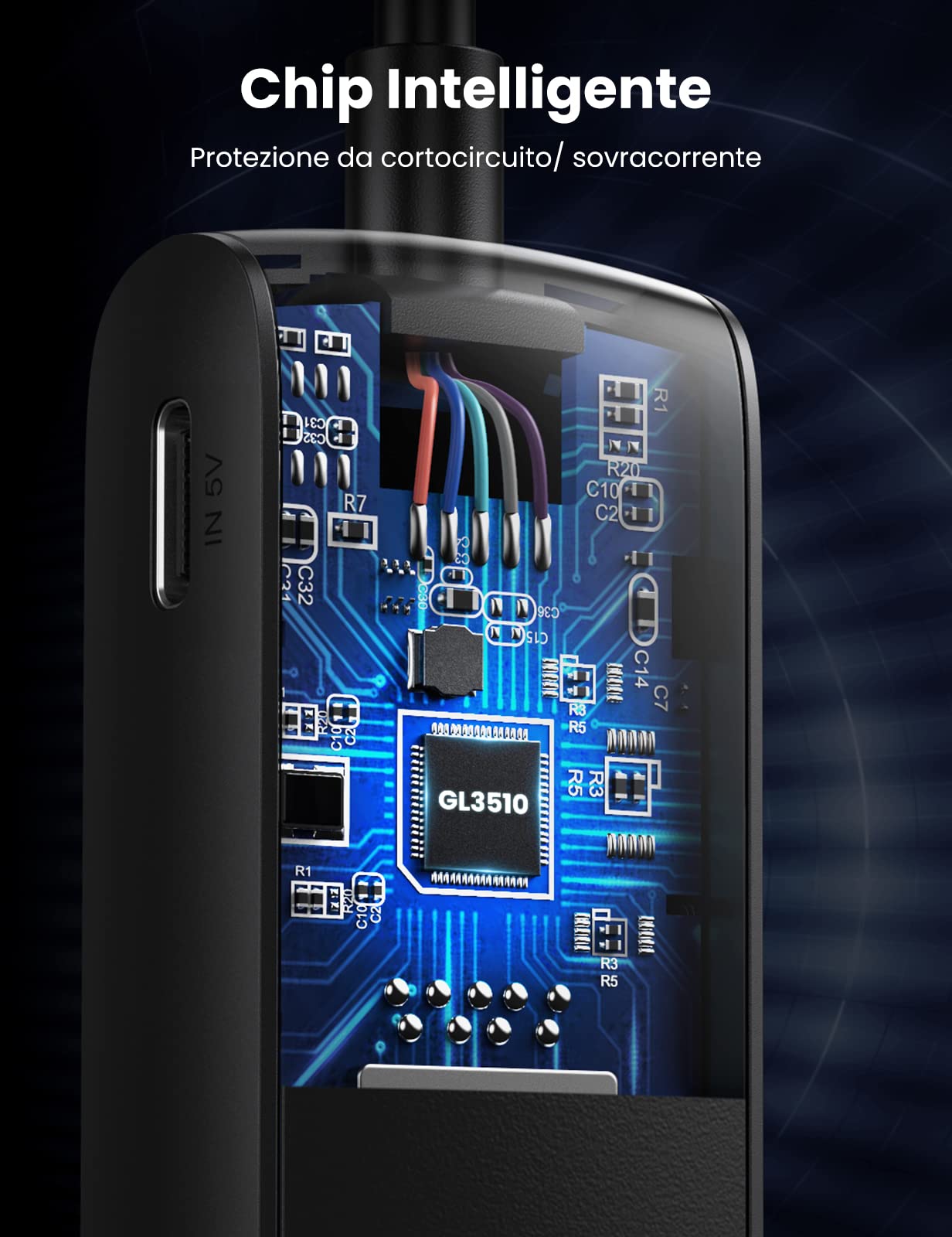 ugreen-hub-4-porte-usb-3-0-5gbps-con-cavo-1-metro-e-alimentazione-5v-2a image 4