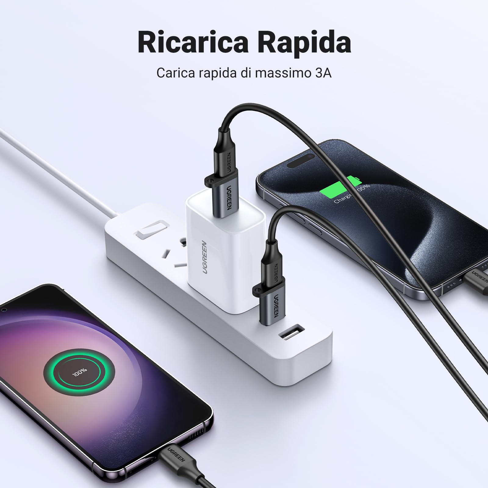ugreen-adattatore-usb-c-femmina-a-usb-a-maschio-3-0-5gbps-3a-nero image 2