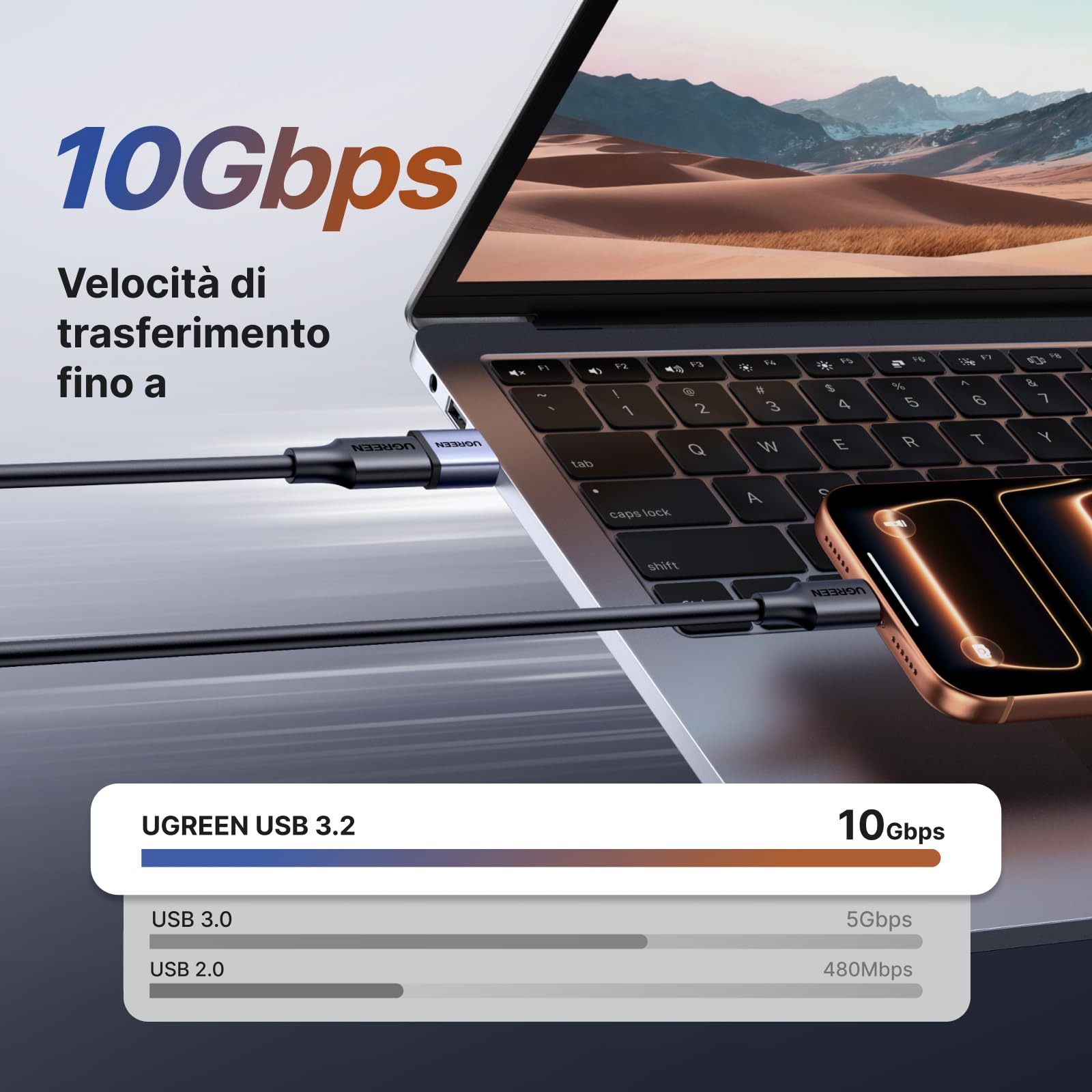 ugreen-adattatore-usb-c-a-usb-a-3-2-10gbps-confezione-da-5-pezzi-in-alluminio image 2
