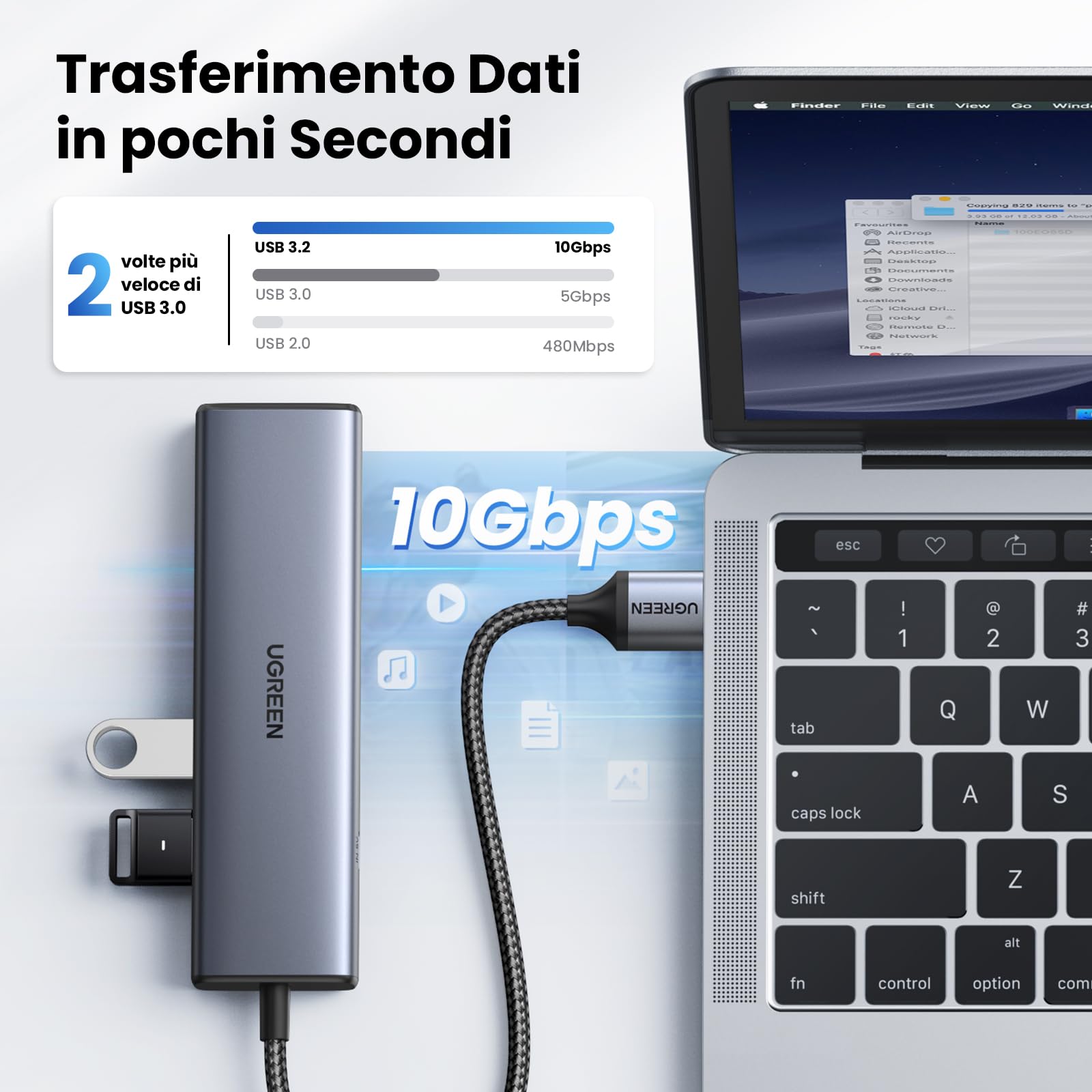 ugreen-hub-ethernet-6-in-1-usb-a-usb-c-con-lan-gigabit-1000-mbps-e-usb-3-2-10gbp image 3