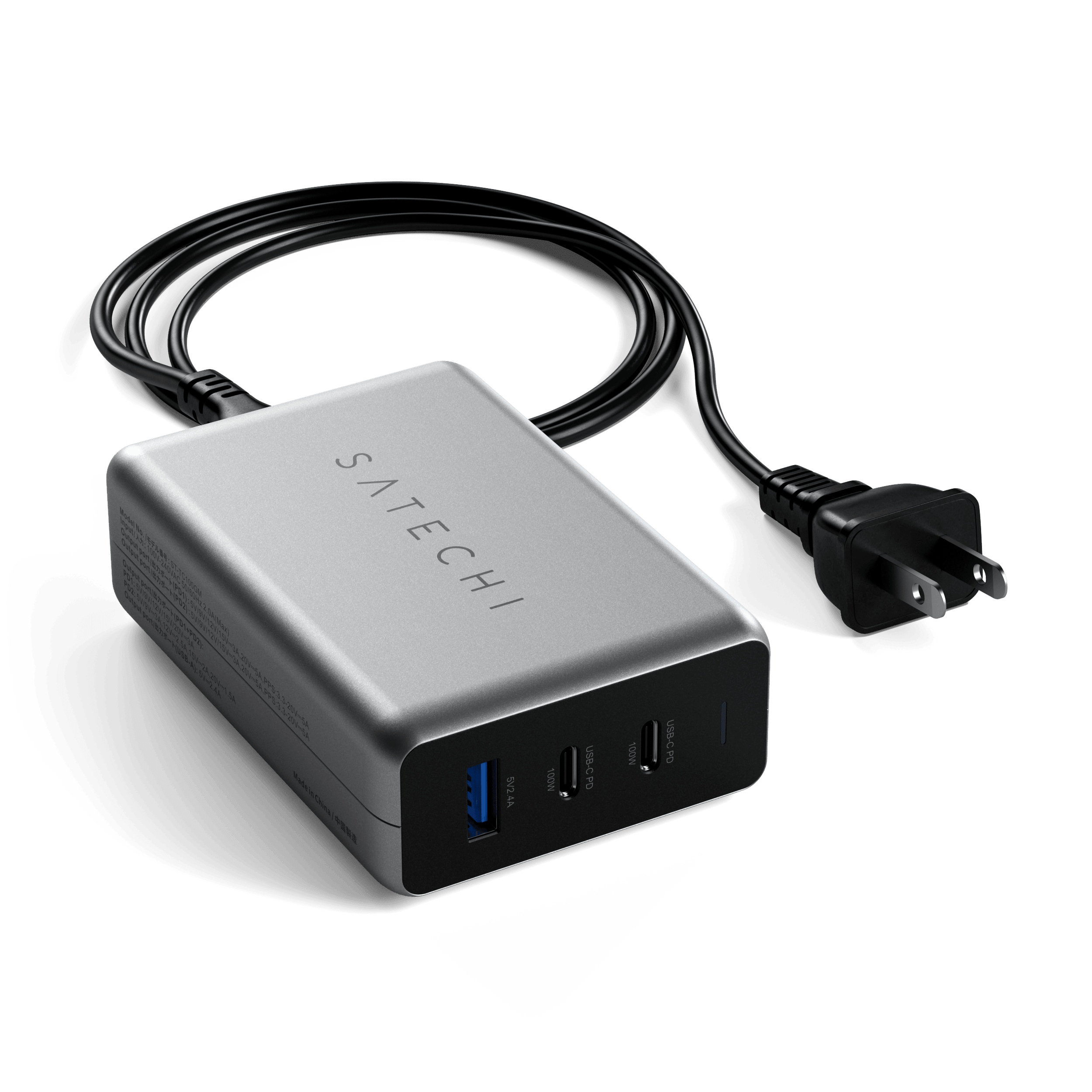 satechi-caricatore-100w-usb-c-pd-compact-gan-3-porte image 2